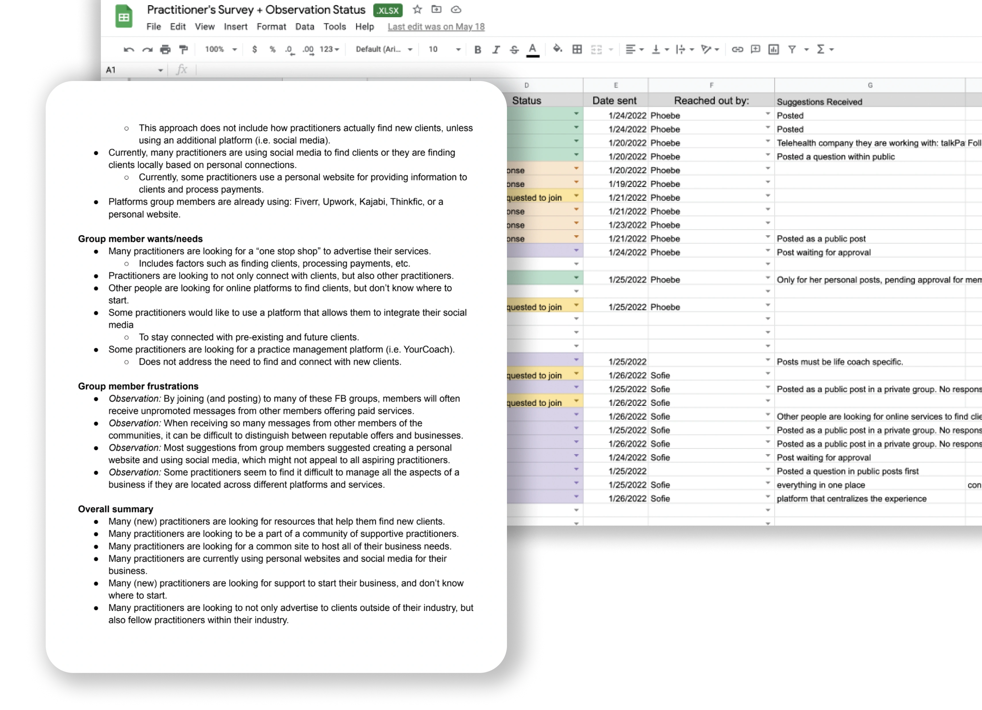 User Research Summary (combined with survey responses)