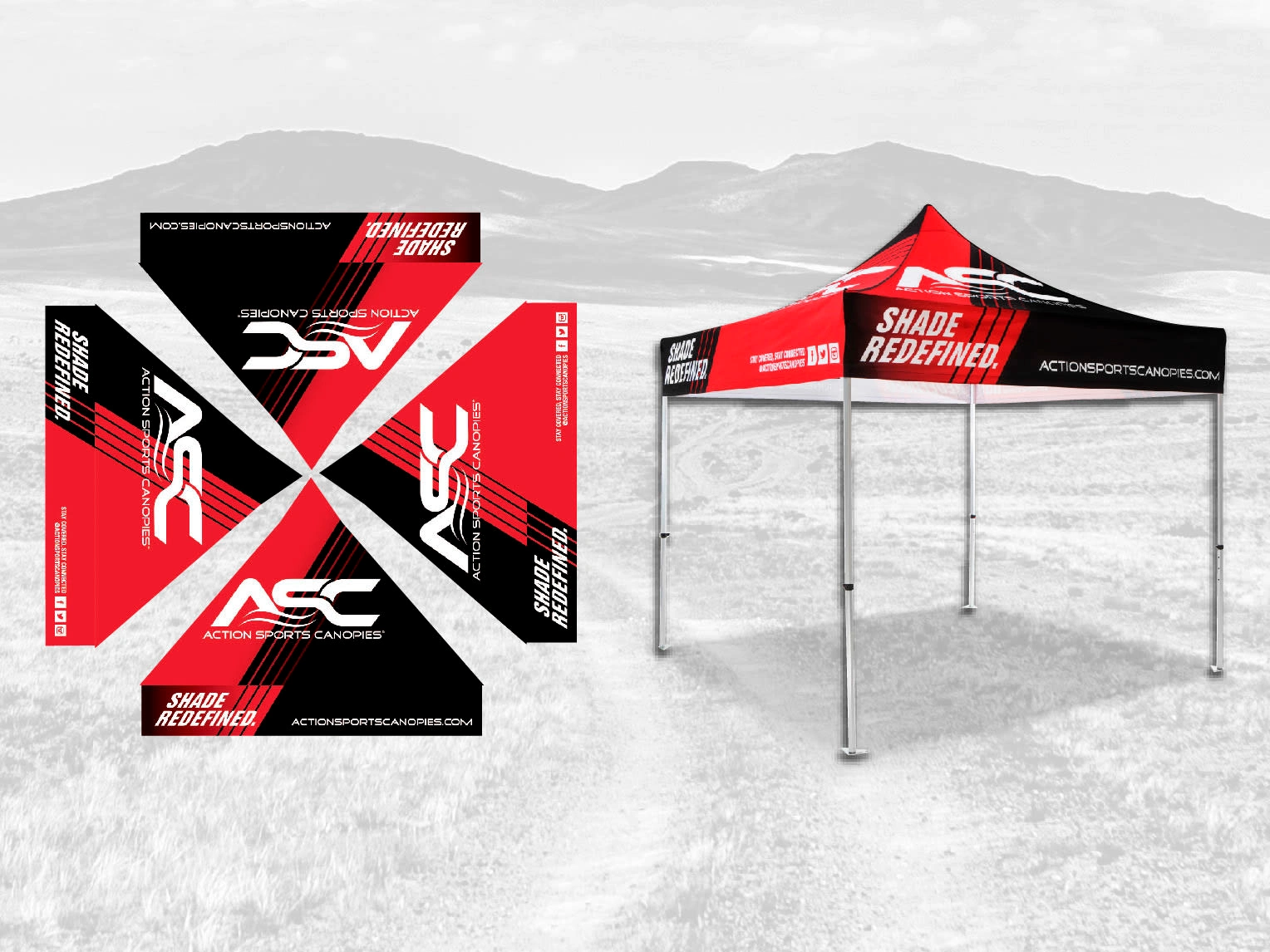 2018 canopy design. This design helped to incorporate the 3 bar concept to the original ASC logo.