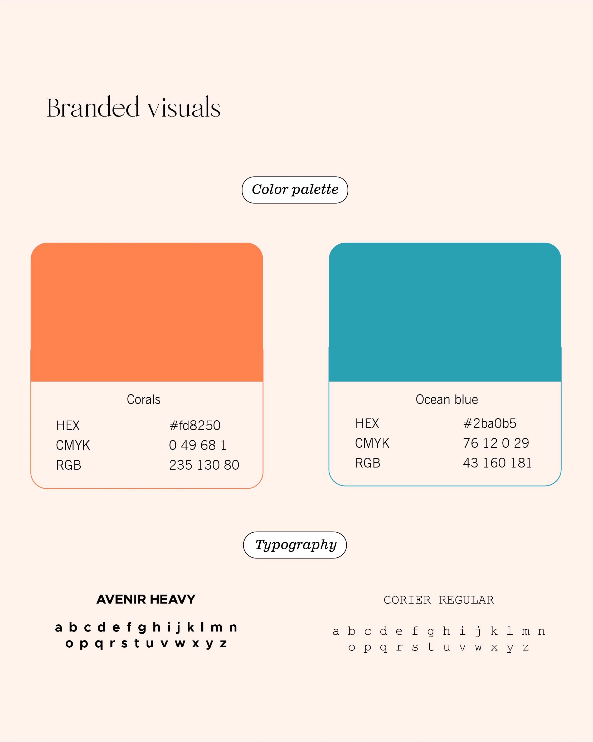 Color palette and typography