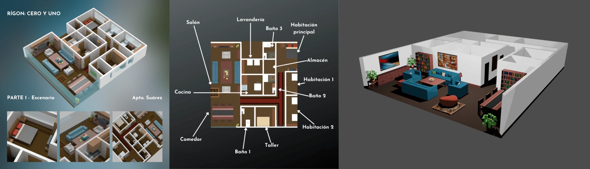 3D enviromnent design, from voxel concepts to final representation