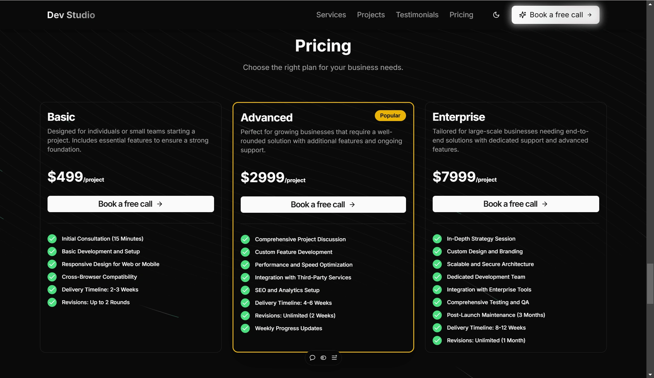 Pricing Section