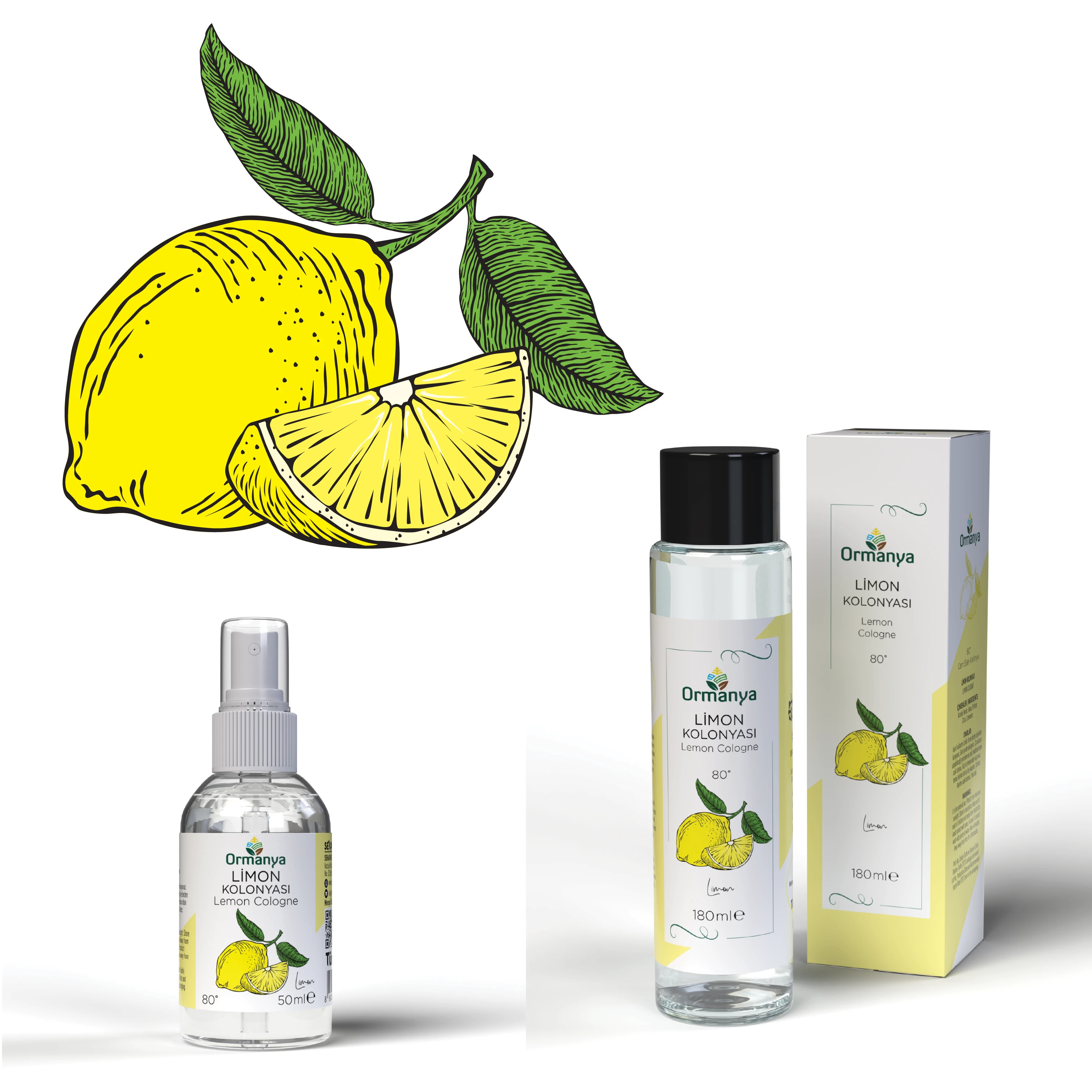 Illustration and Packaging & Label Designs for Lemon Cologne