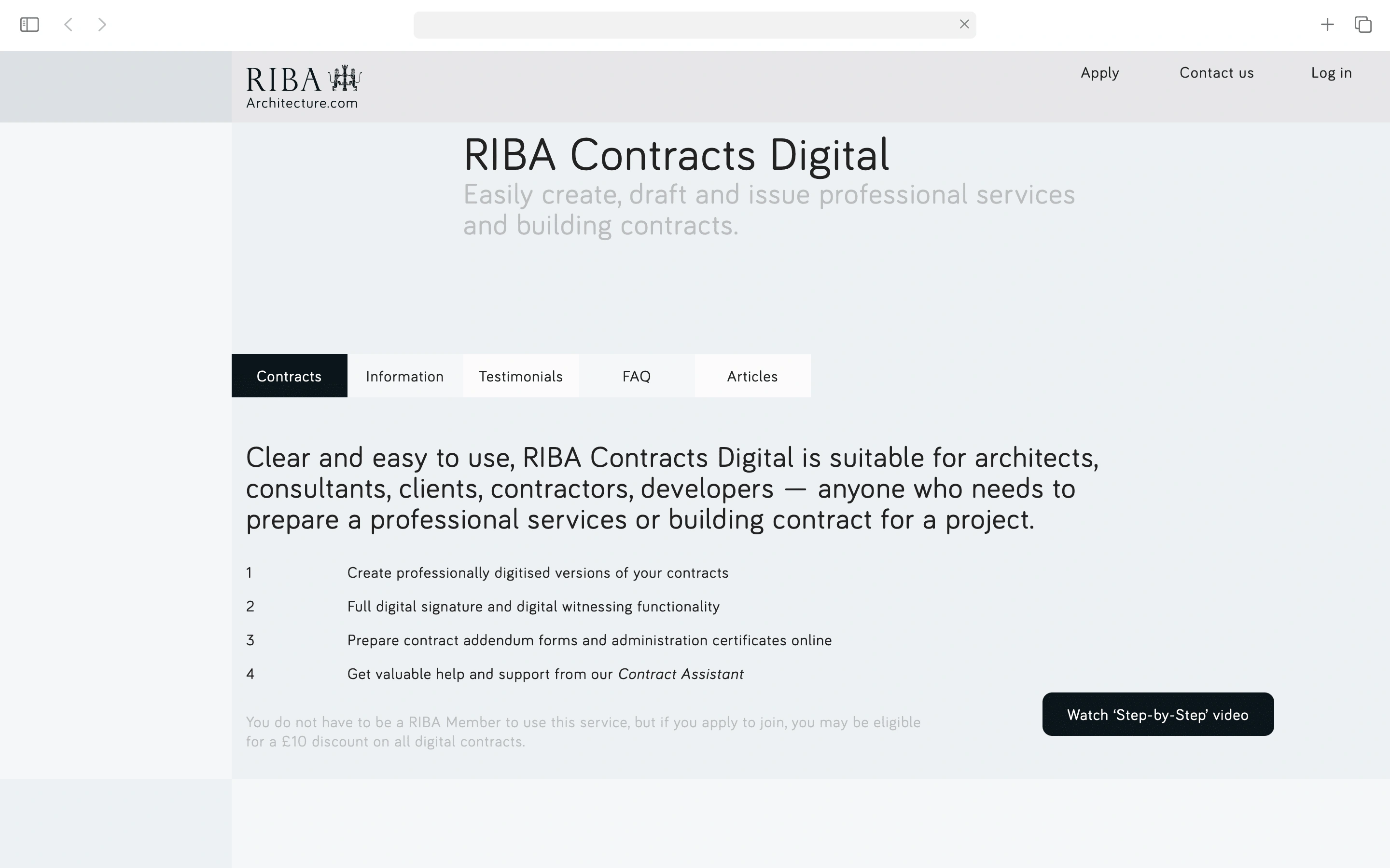 RIBA Contracts — Homepage