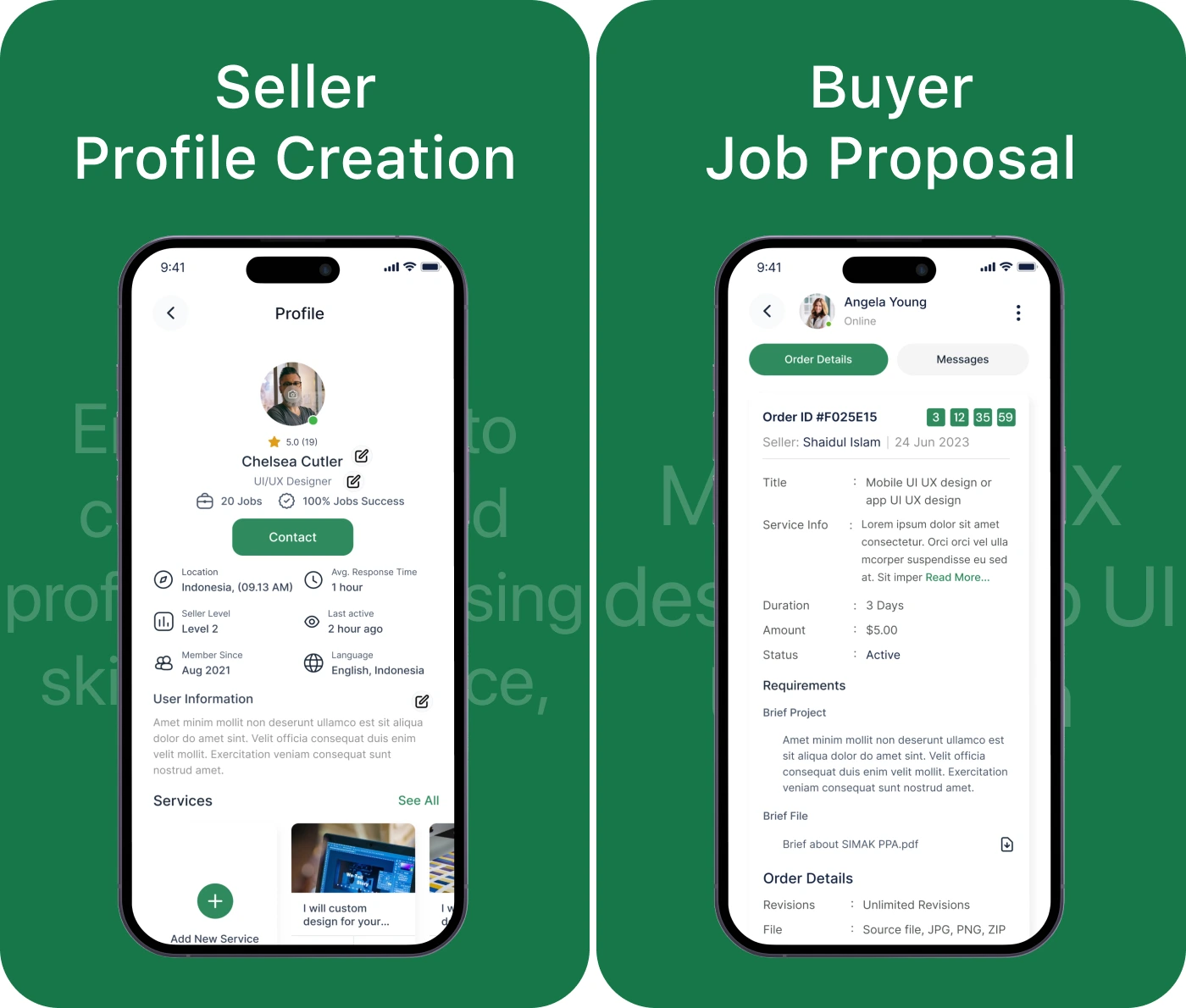 Buyer and seller profile