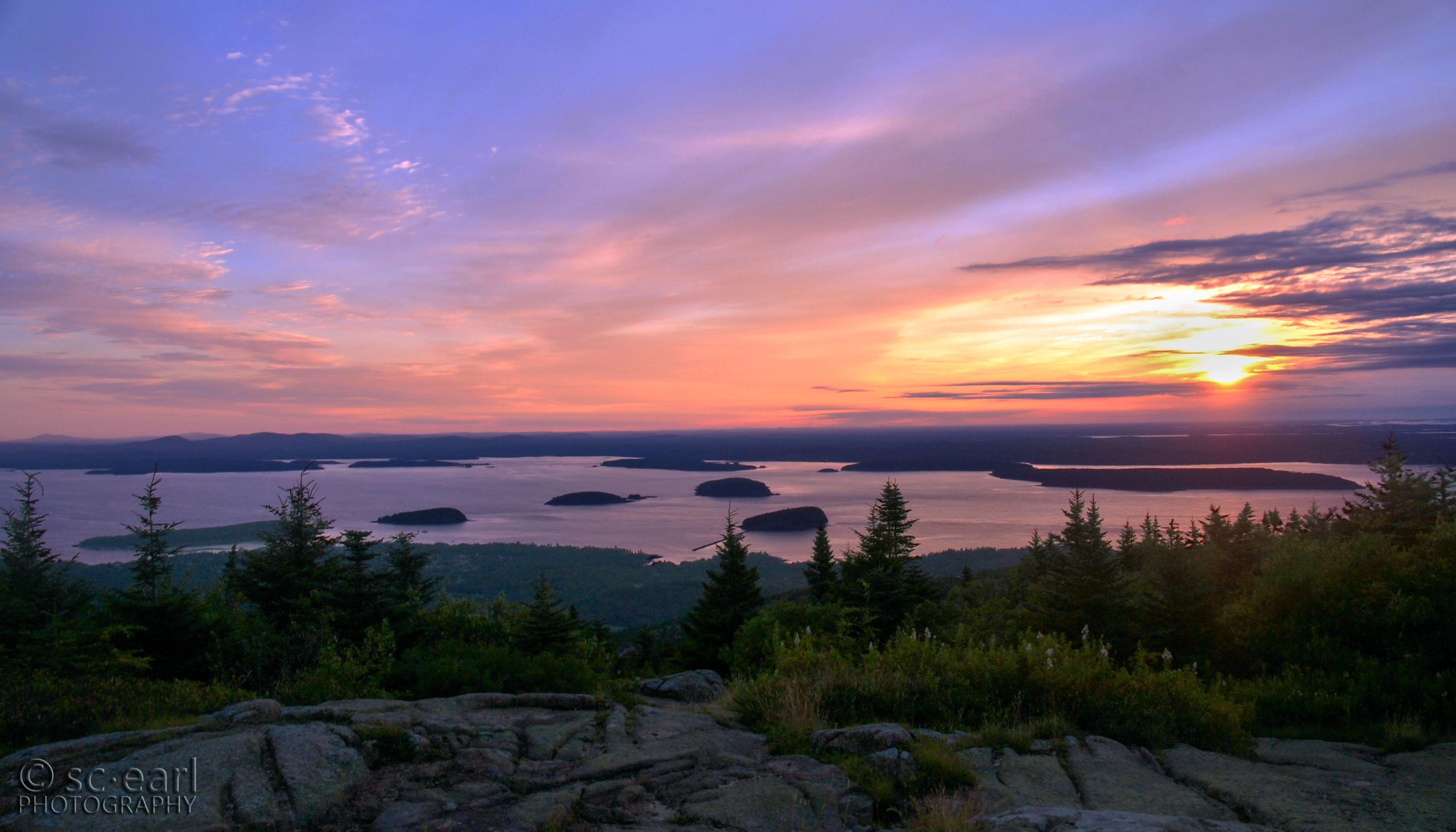 Sunrise at Cadillac Mountain, Acadia National Park, ME, USA