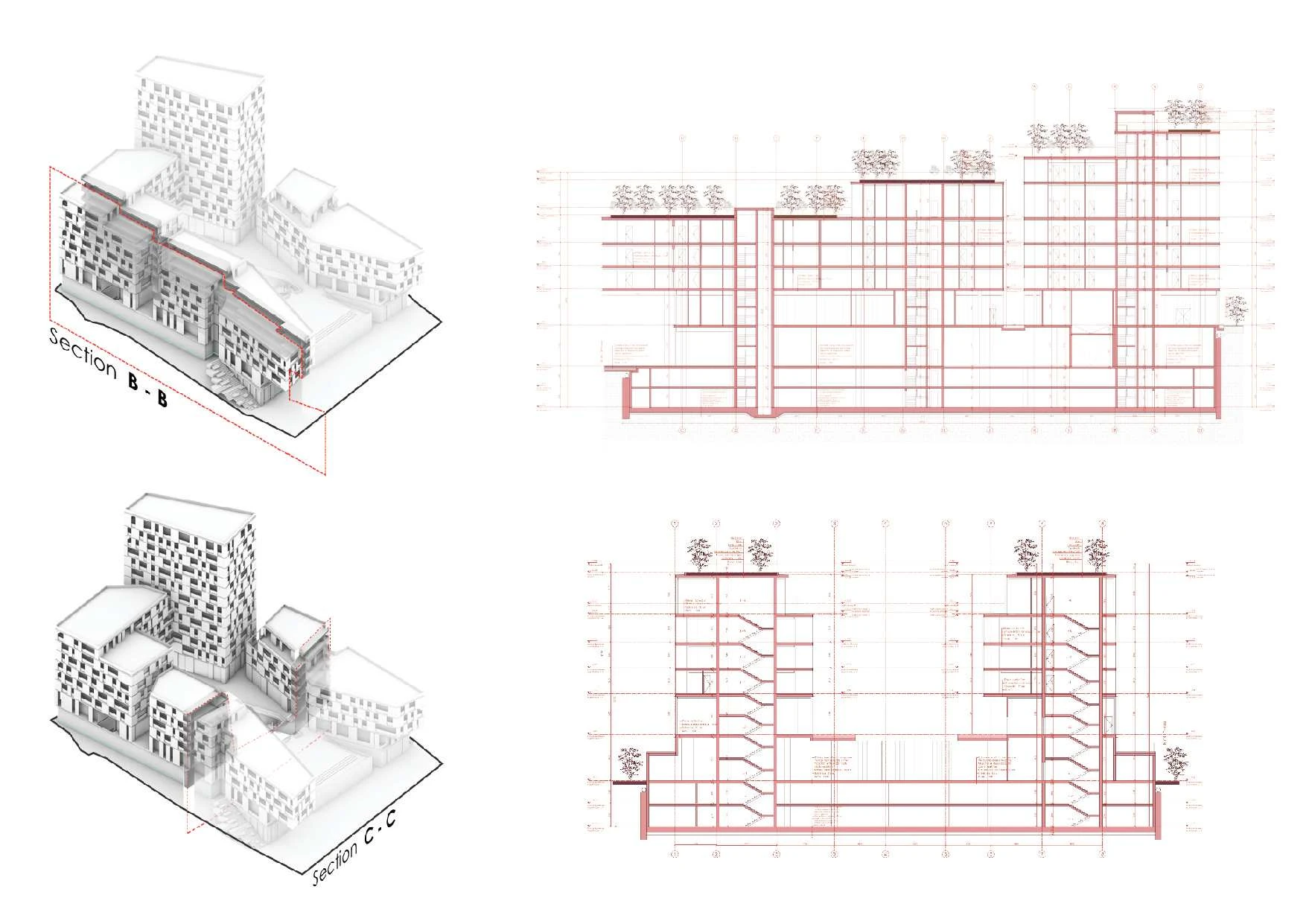 Sections - plan & axonometric