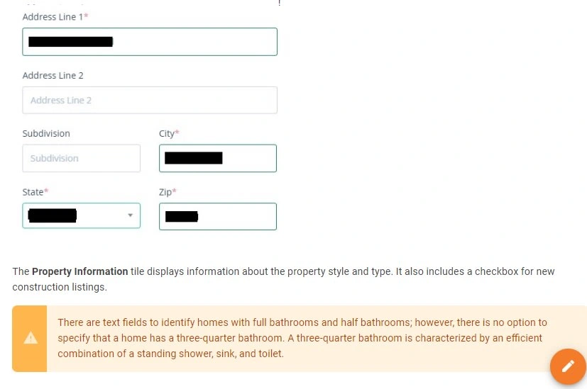 I blocked out personal data and included alert fields to point out critical information.