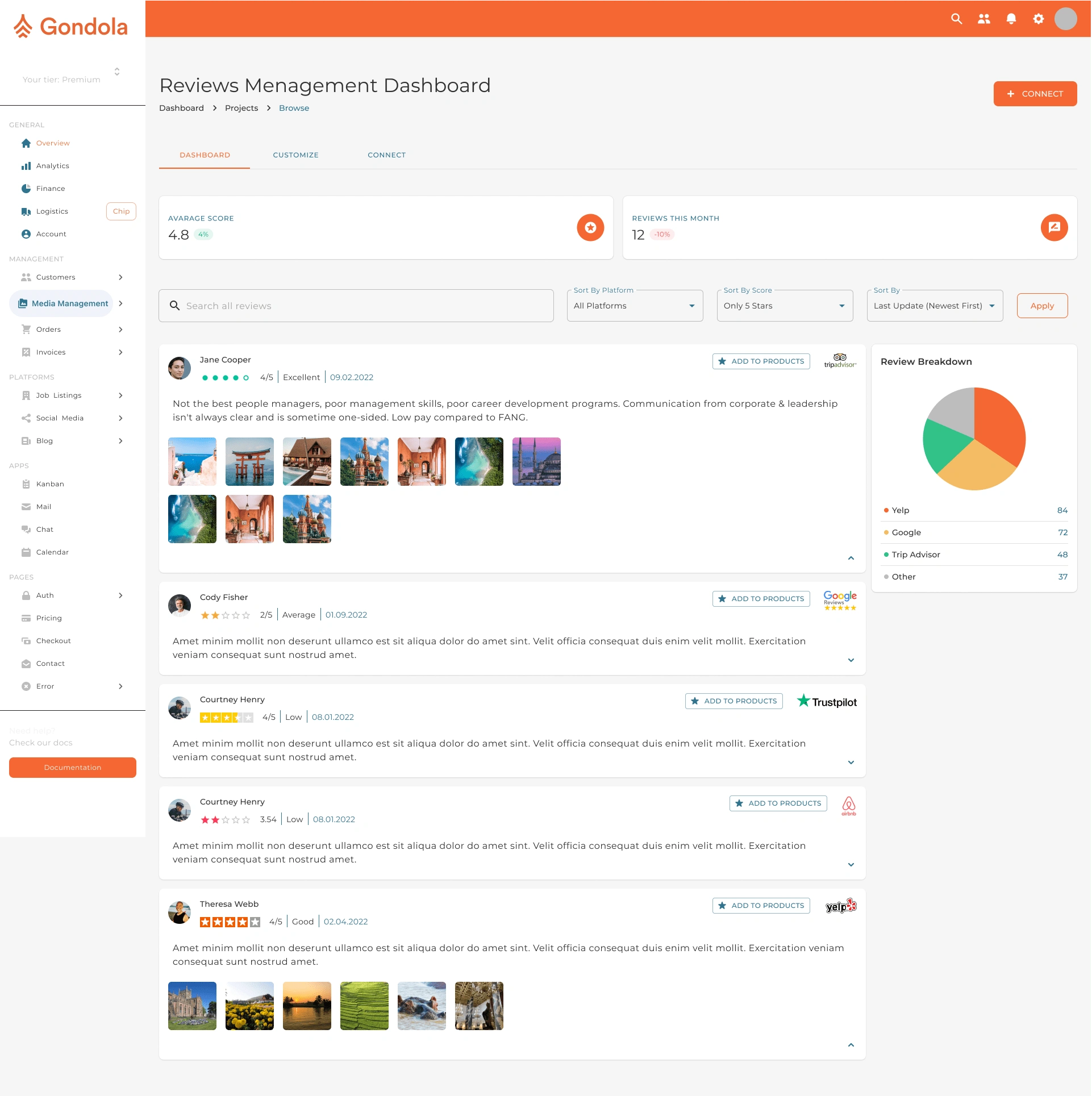 Reviews Dashboard