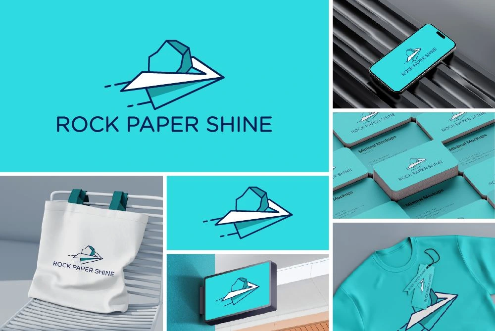 Designed a sleek and minimalist logo for Rock Paper Shine, capturing the essence of modern luxury. The logo integrates paper planes and diamonds, symbolizing elegance and simplicity. Its clean, shiny design reflects the brand’s appeal to everyday working professionals, offering minimalistic luxury that dazzles without being overpowering.