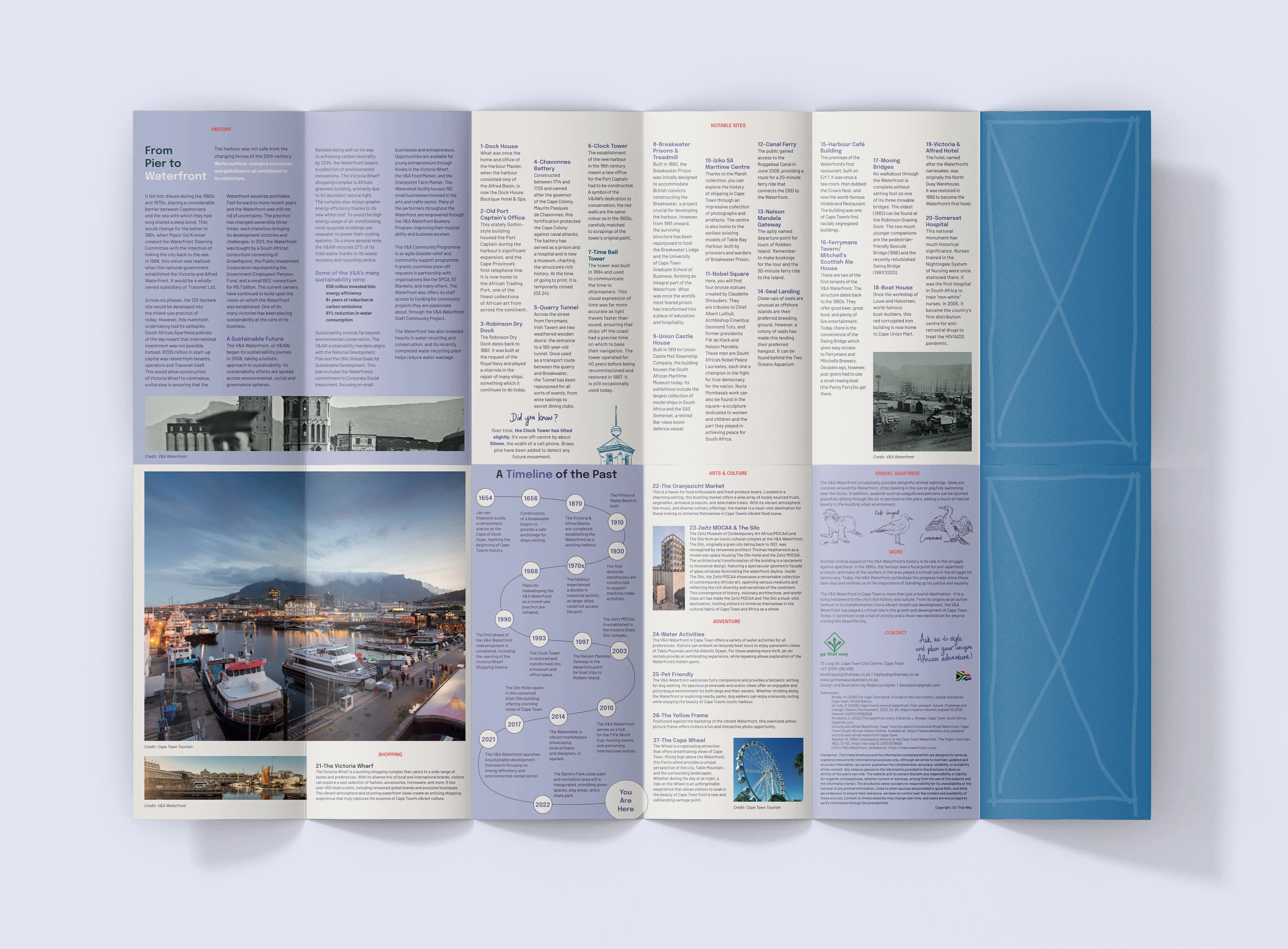 The full back design of the V&A Waterfront brochure