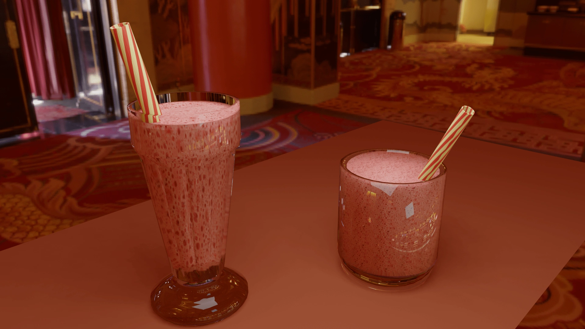 Two variants of smoothie glasses.