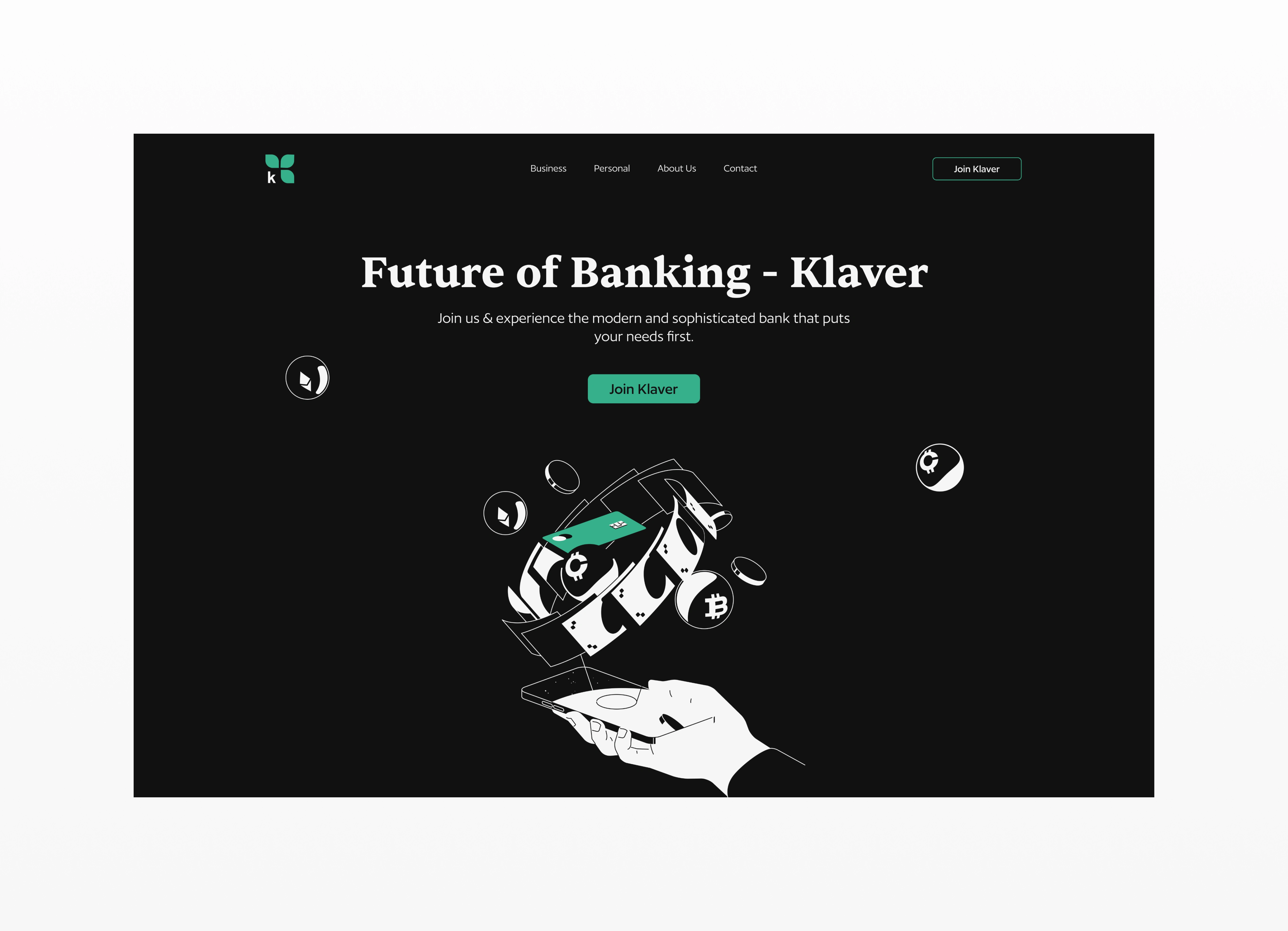 Web design for a digital bank based on the brief from briefbox.me