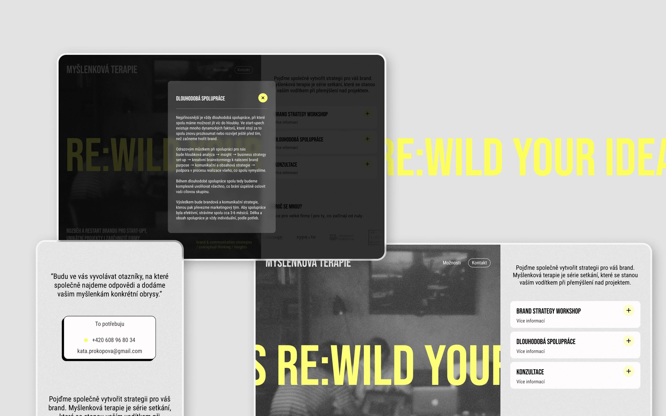 Myšlenková terapie - Framer site made by Design Freaks