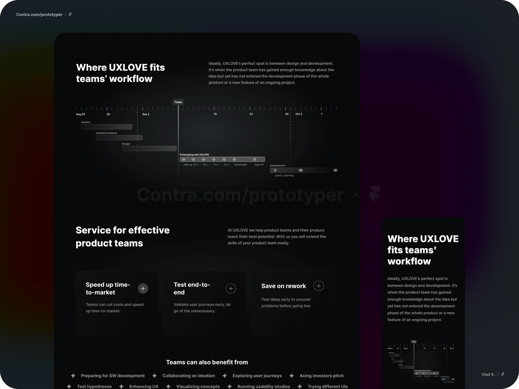 Working with breakpoints: a web page's content and illustrations are optimized for mobile.