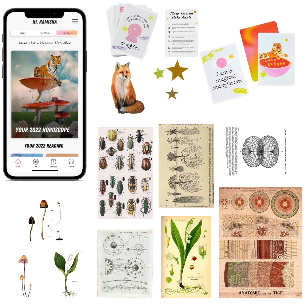Moodboard #1: Exploring the scientific and natural elements. Notice the visual language, echoing CHANI's strong connection to nature. Embracing the divinity within our natural essence. 🌿🔬