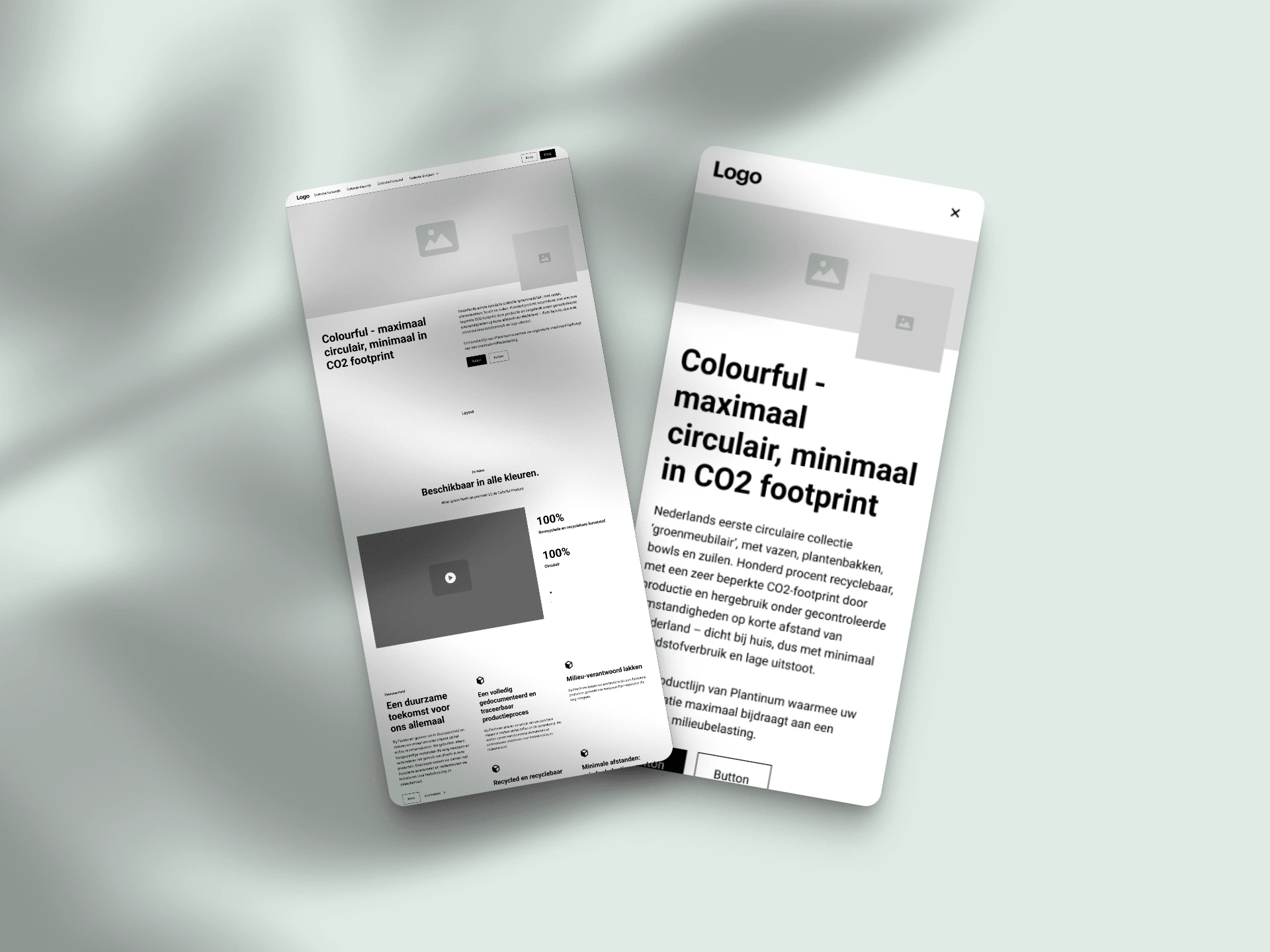 Wireframes for both desktop & mobile.