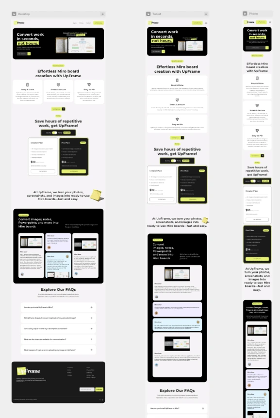 WireFrame of the design