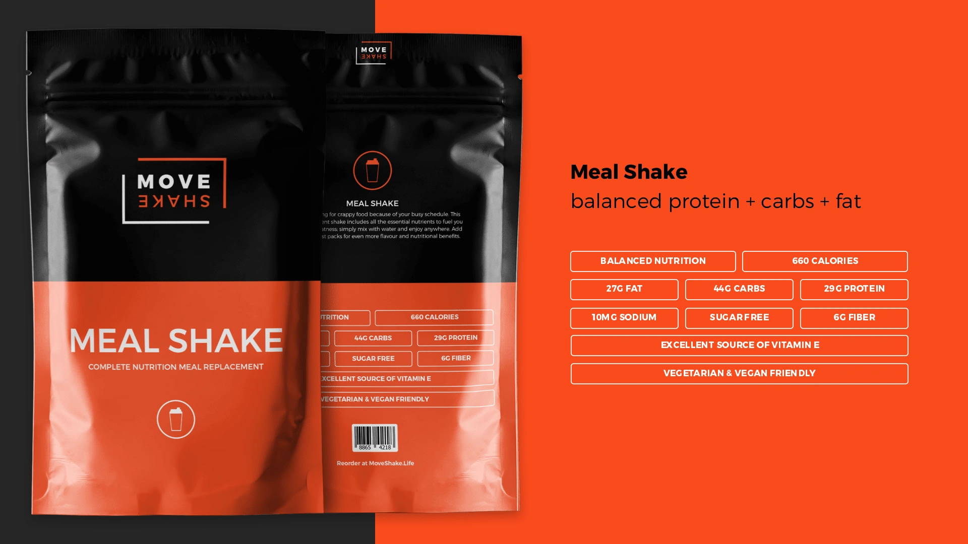 Meal Shake packaging front and back