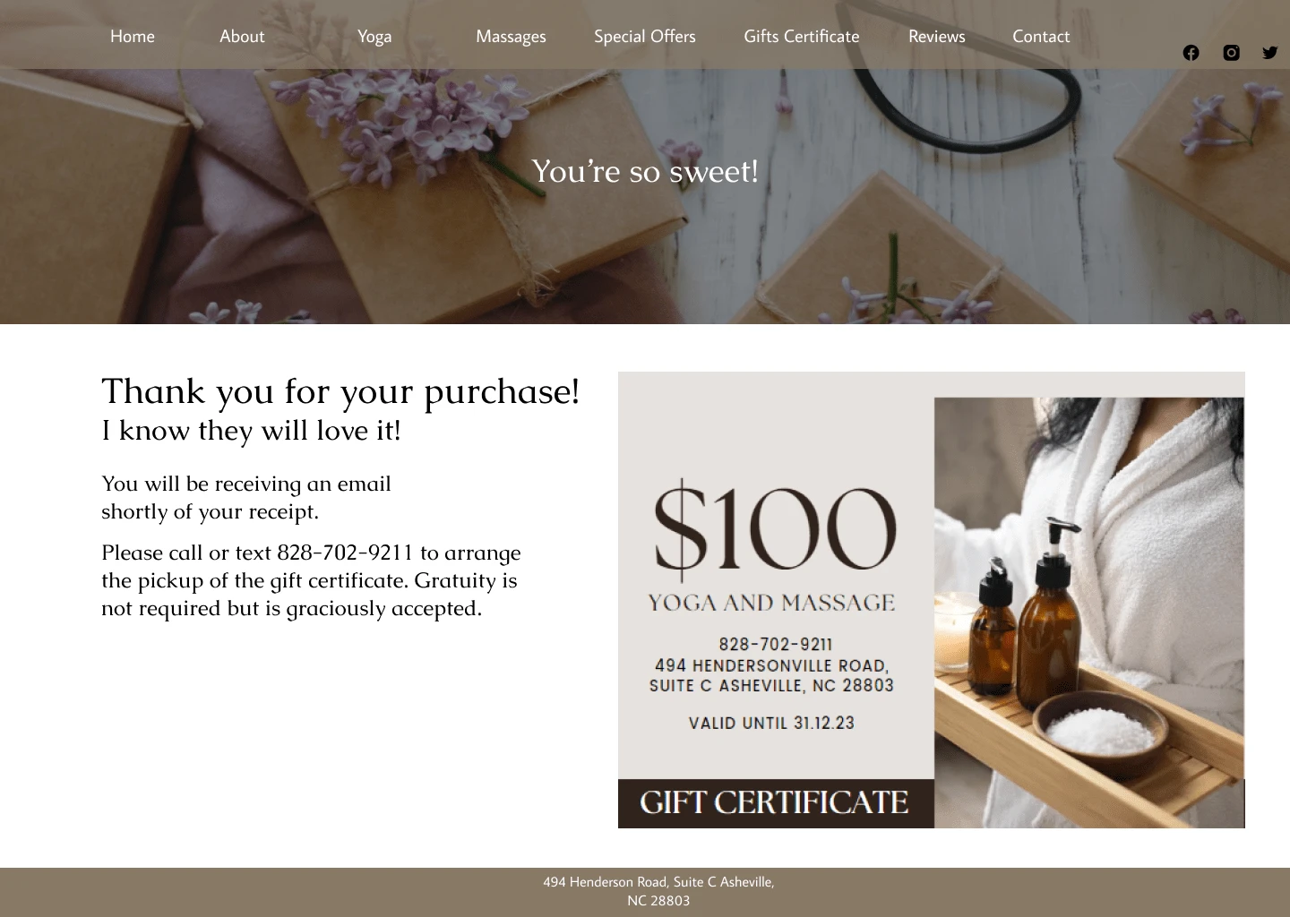 Gift Card Confirmation Page Desktop Verson