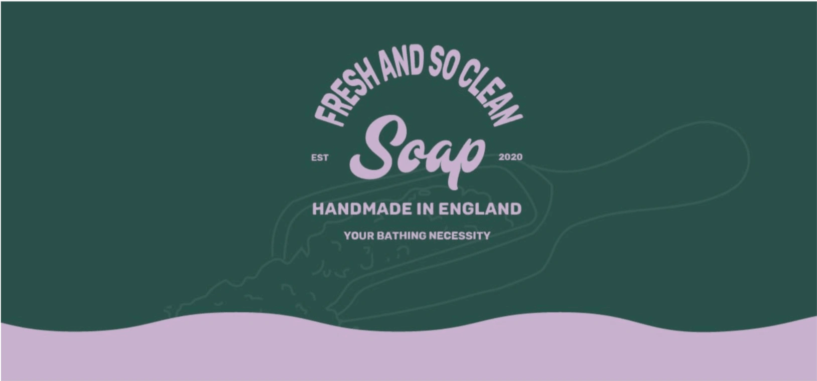 Soap - Brand banner with logo and salt scoop illustration