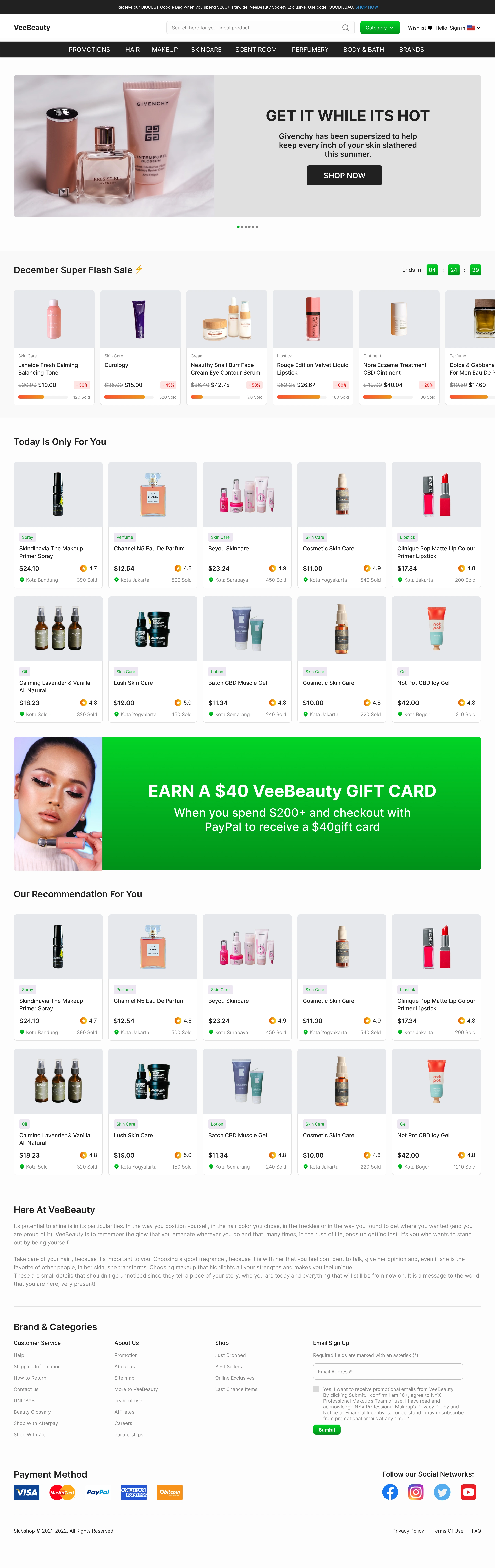 E-commerce Make-up website