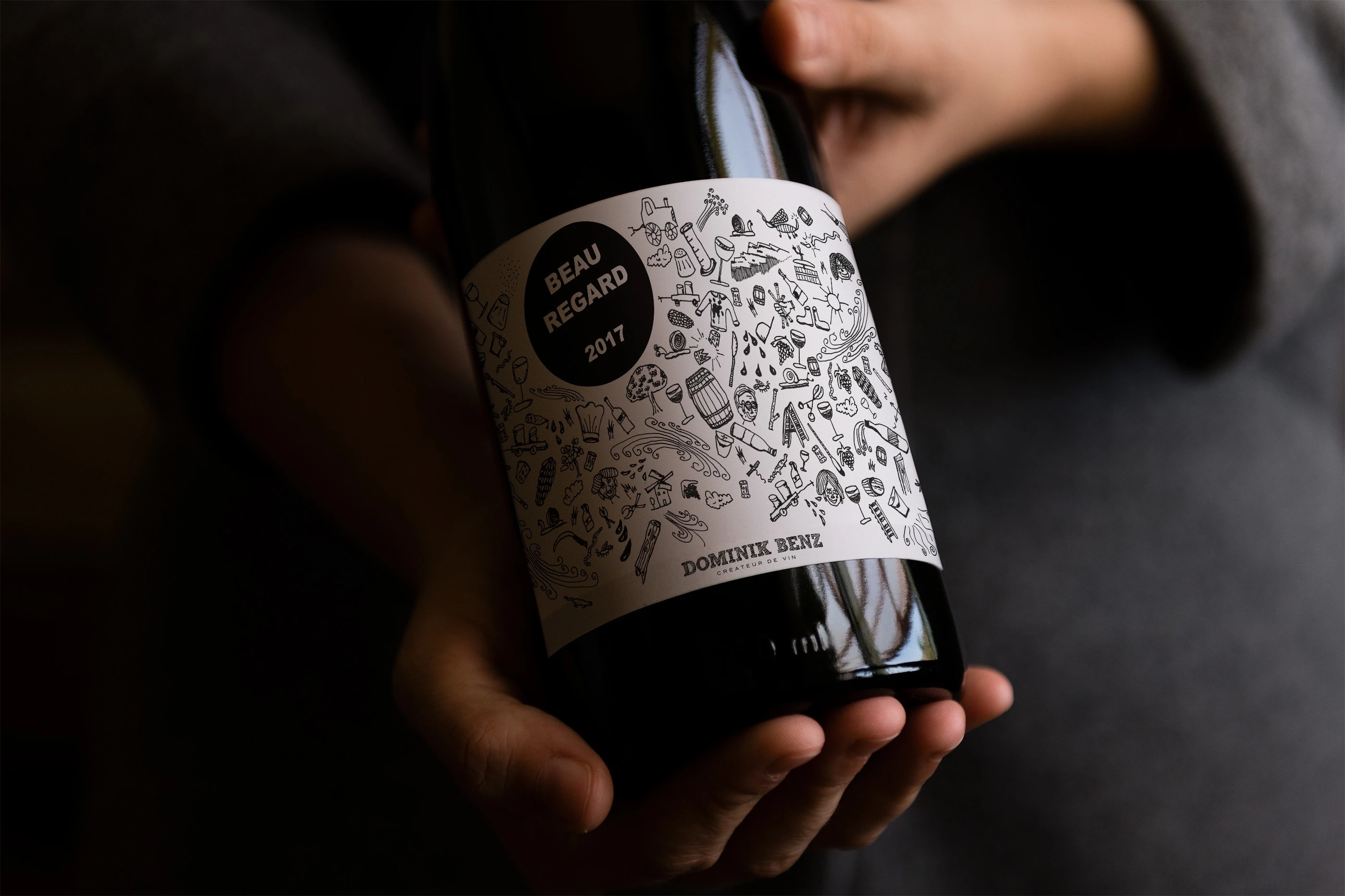 wine label «beauregard» for Dominik Benz - createur de vin