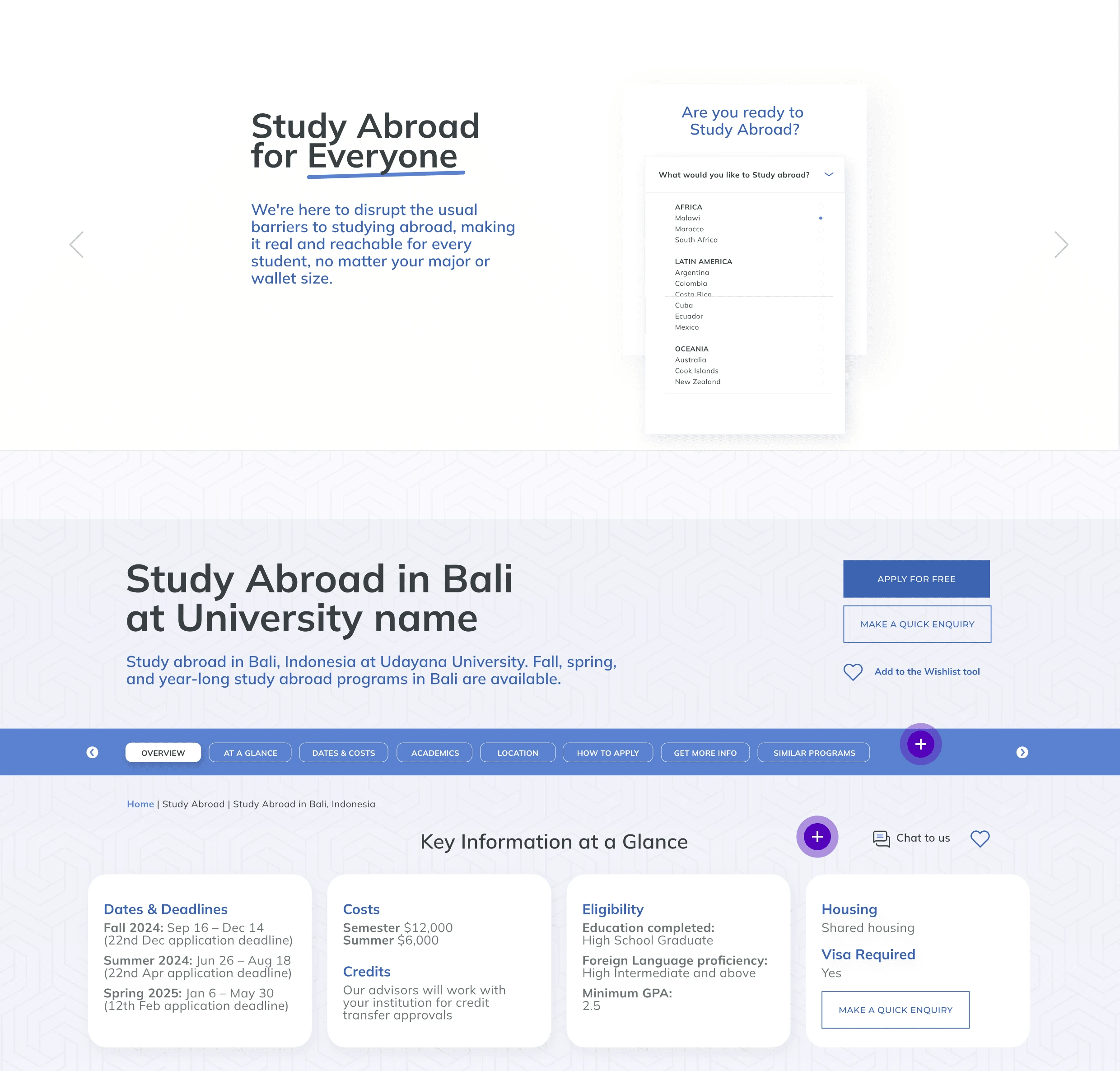 Wireframes from some of the page templates (Desktop)