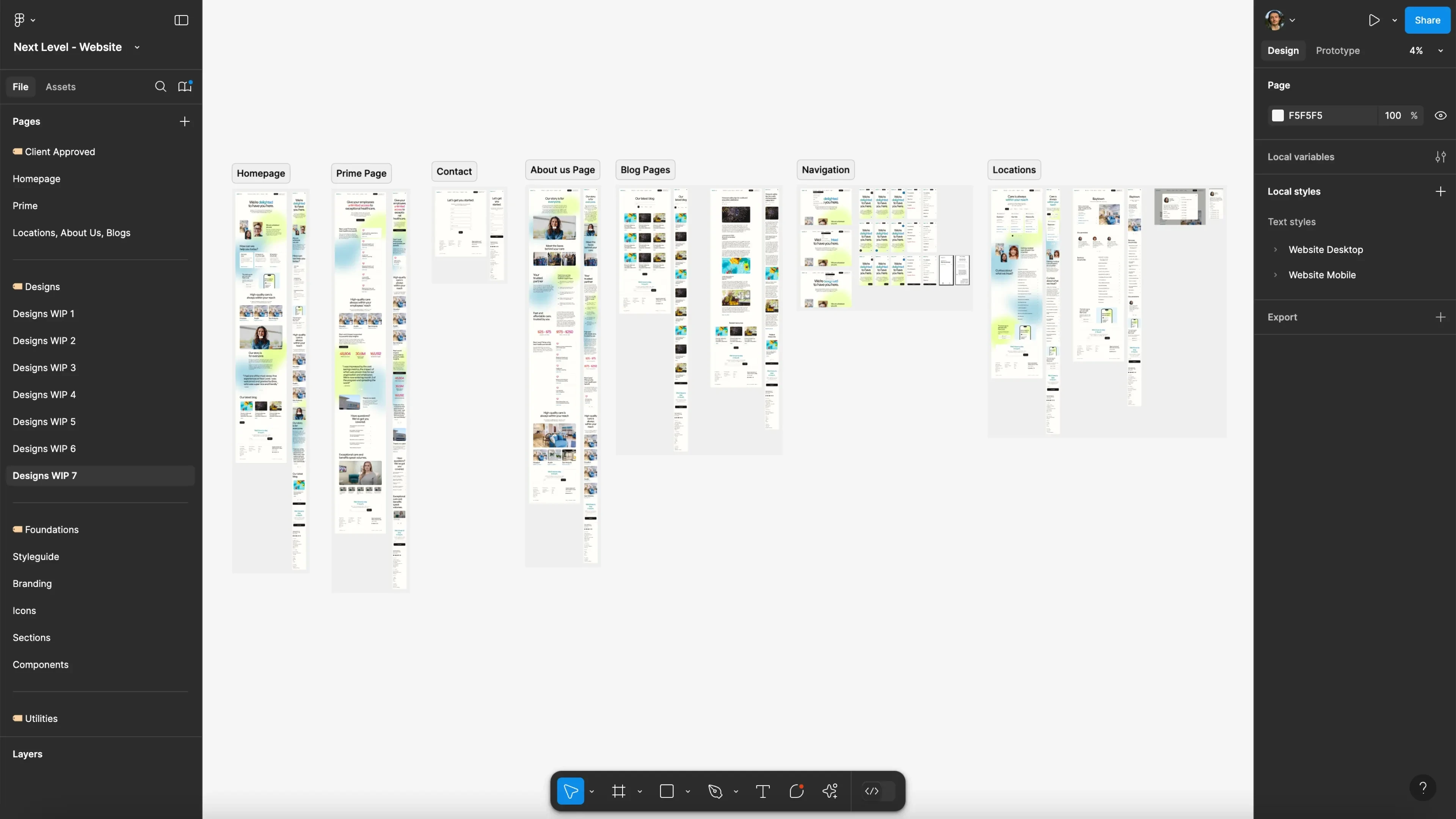 Figma working files for the new website