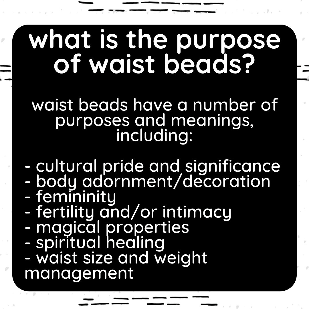 Educational social media post about the purpose of waist beads