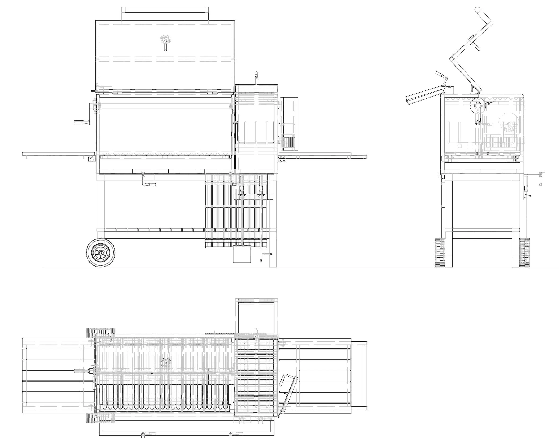 Production Drawings of opened product- (All dimensions and annotations have been removed to protect the product's design)