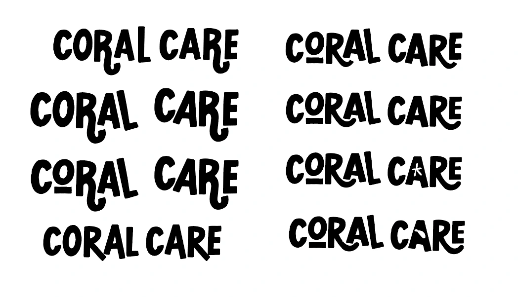 Coral Care in one font, varying customizations