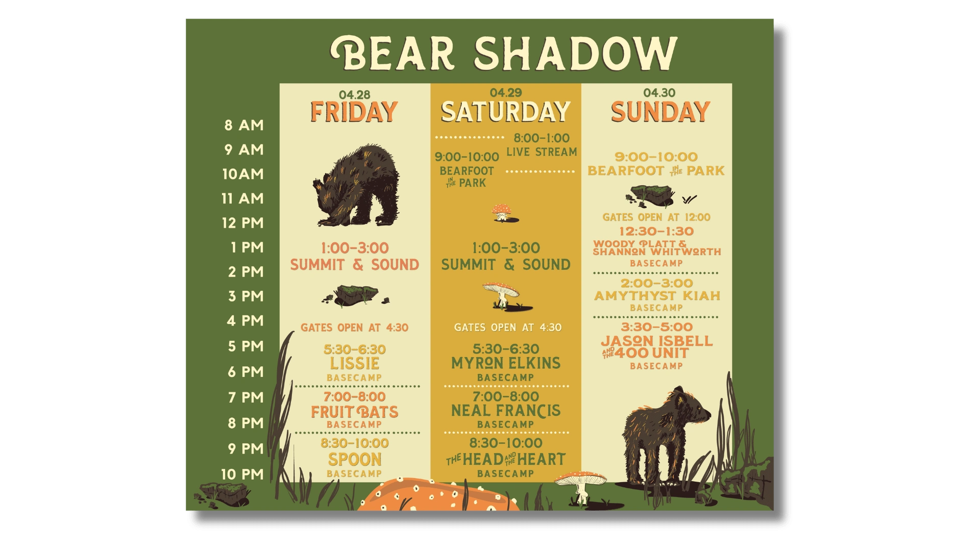 Festival schedule graphic