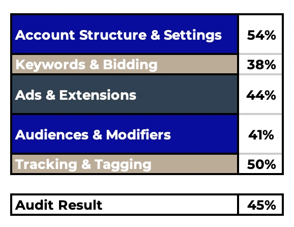 Google Ads Audit Scores