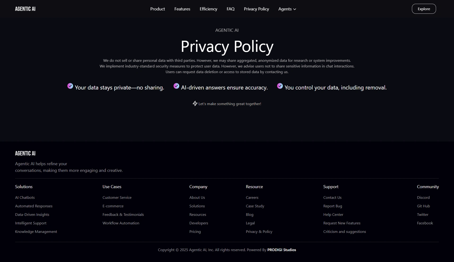 Privacy Policy Page