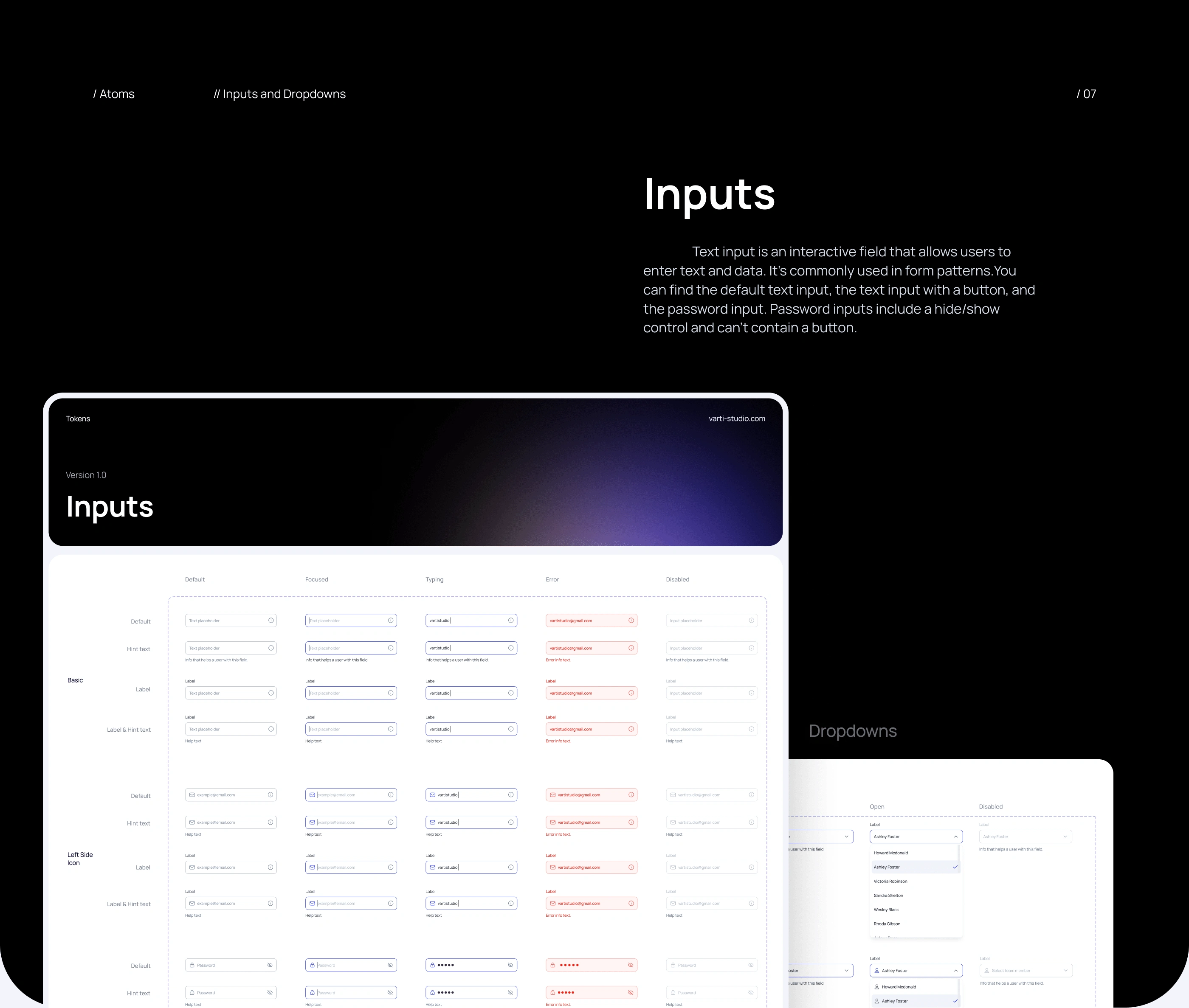 Well-structured input fields for seamless user input.