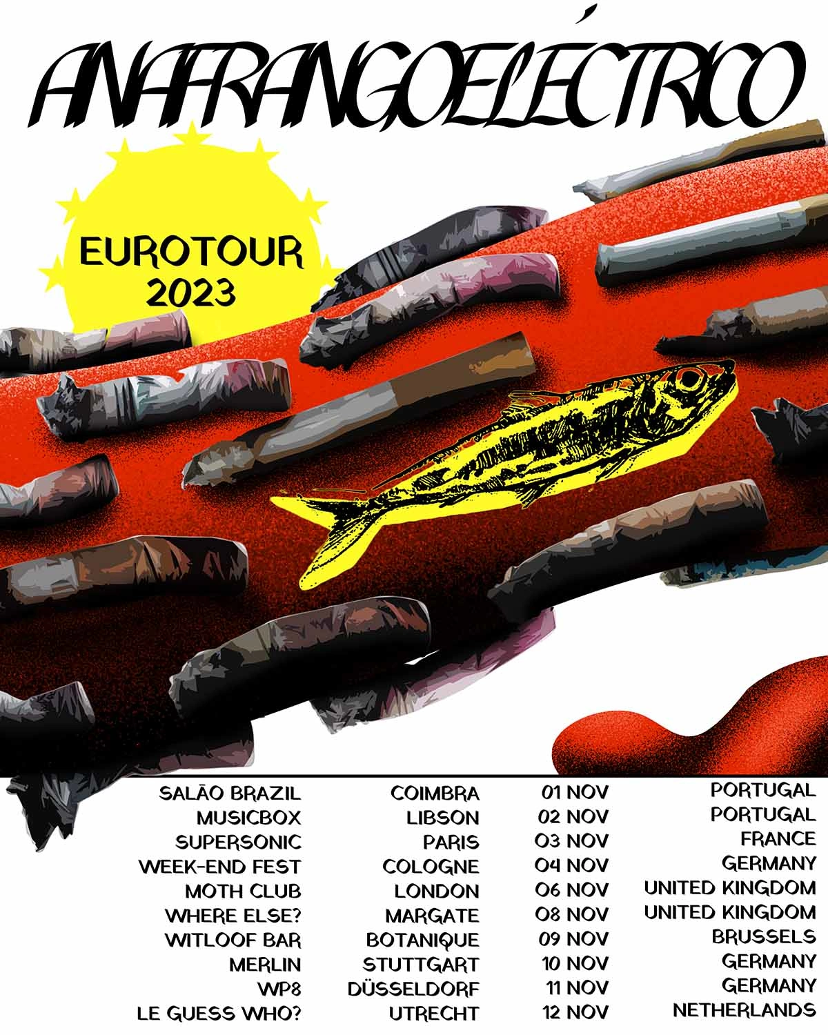 tour poster for Ana Frango Eléctrico