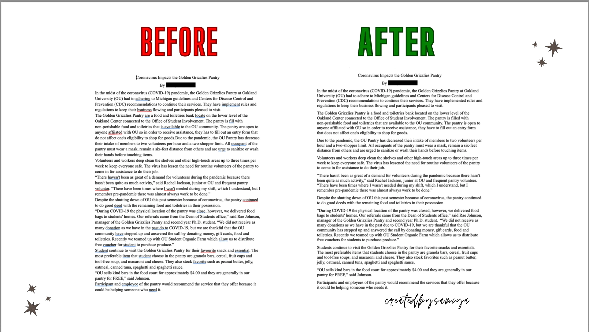 Before and after copyediting a blog post: See the difference in clarity and impact that professional editing can make!