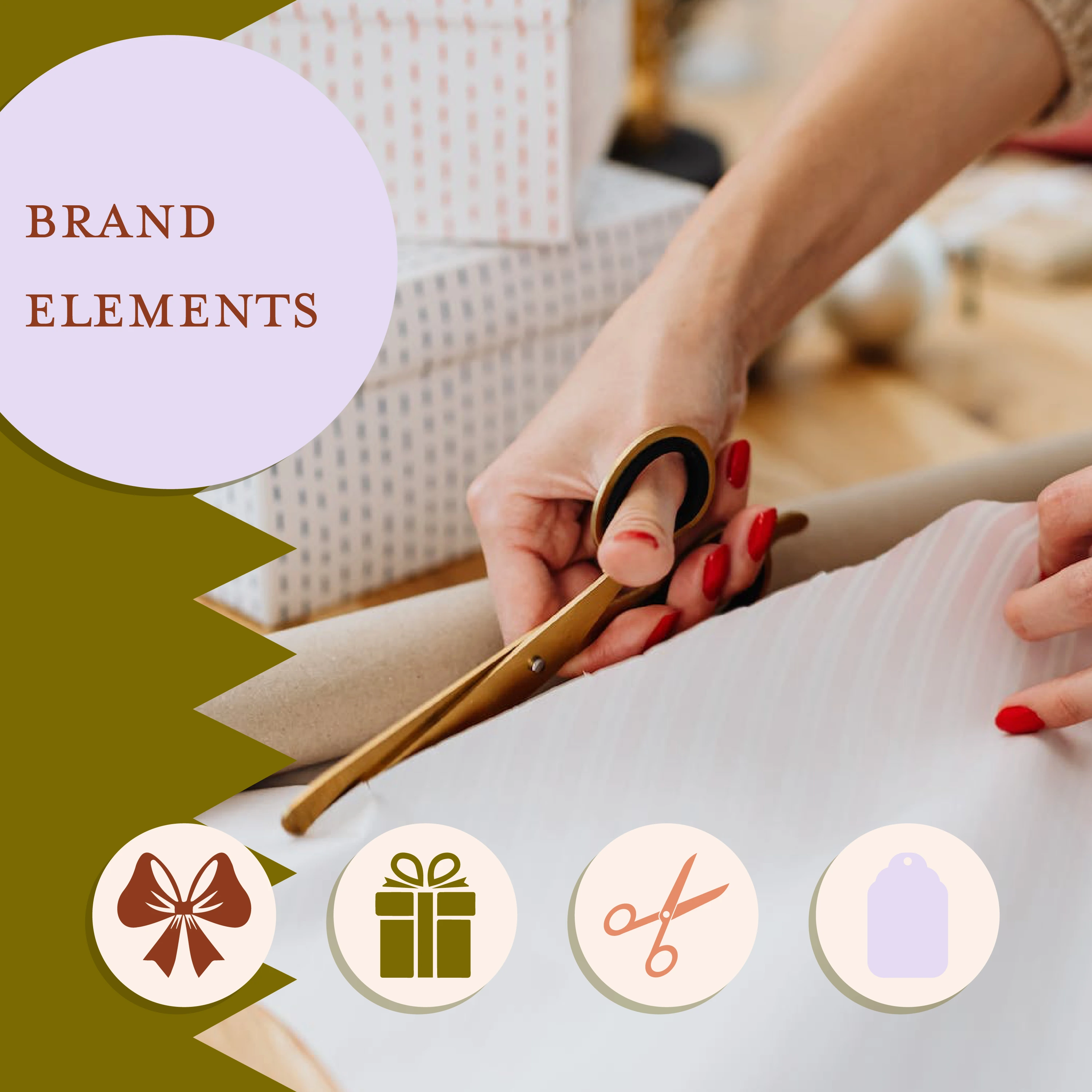 Giftful’s brand elements, including a bow, present, scissors, and gift tag, were carefully selected to evoke the spirit of thoughtful gifting while reinforcing the brand’s eco-friendly values."