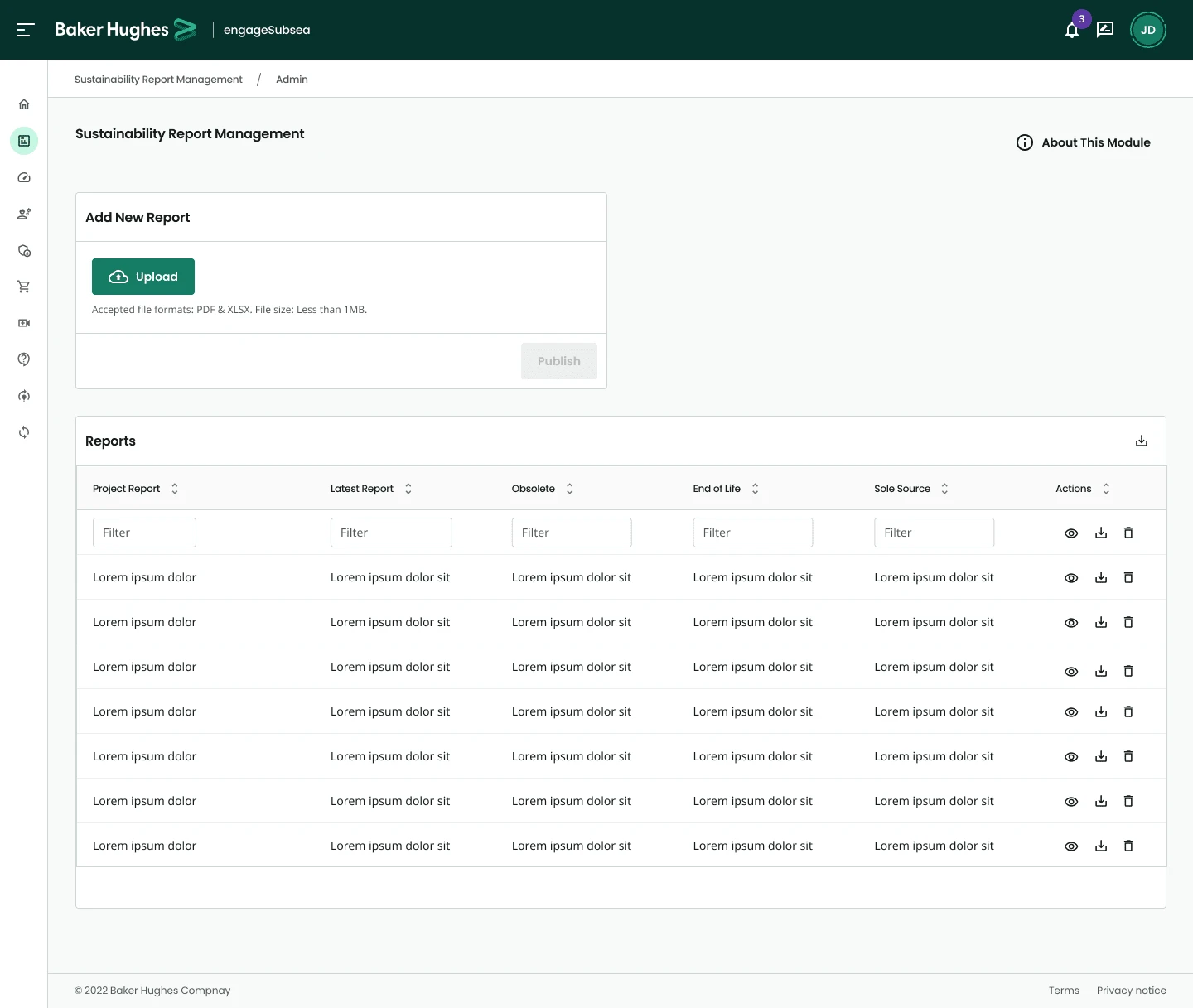 New & improved Sustainability Report Management