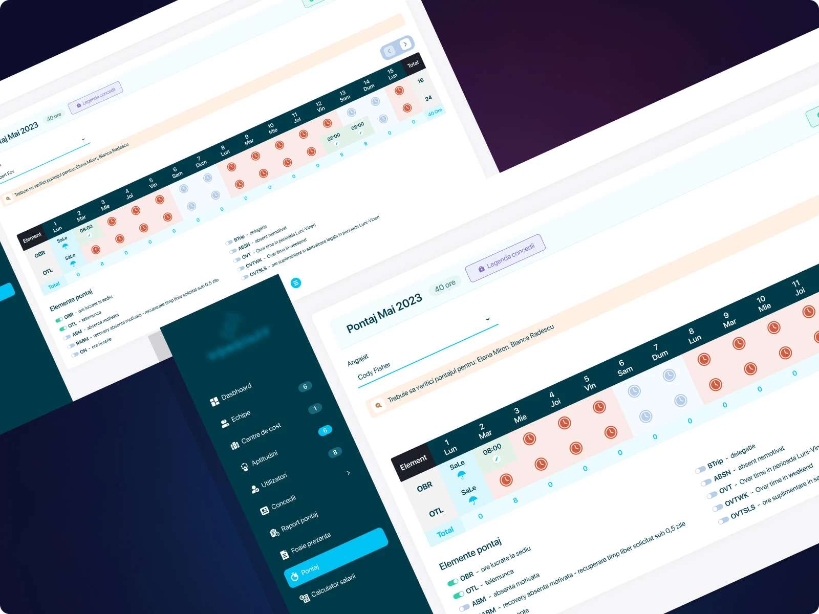 Overview - Timesheet Screen