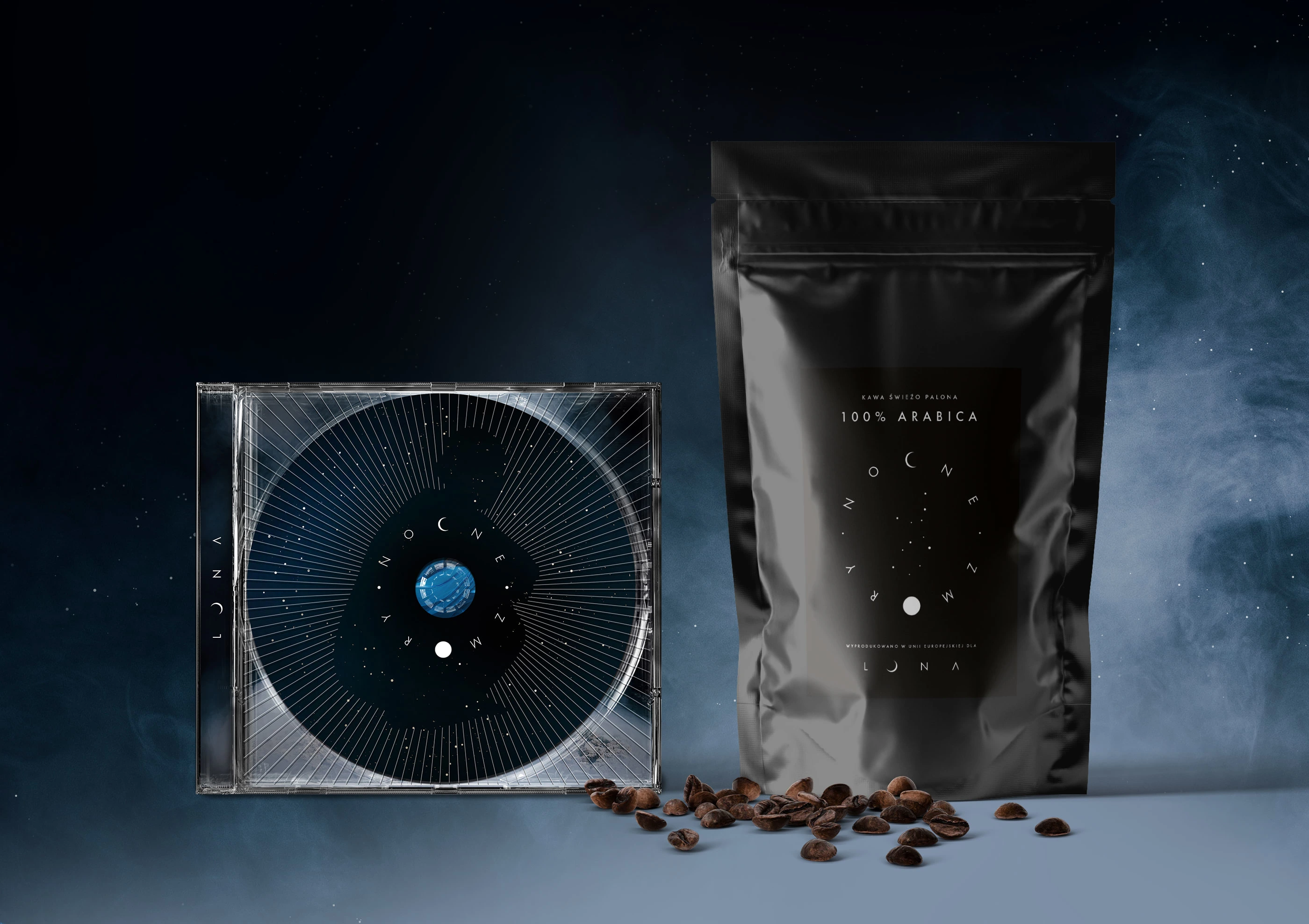 album and coffee packaging