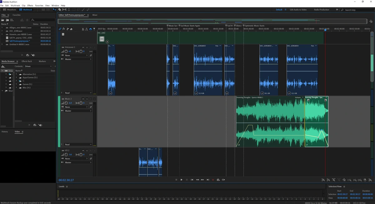 Adobe Audition timeline