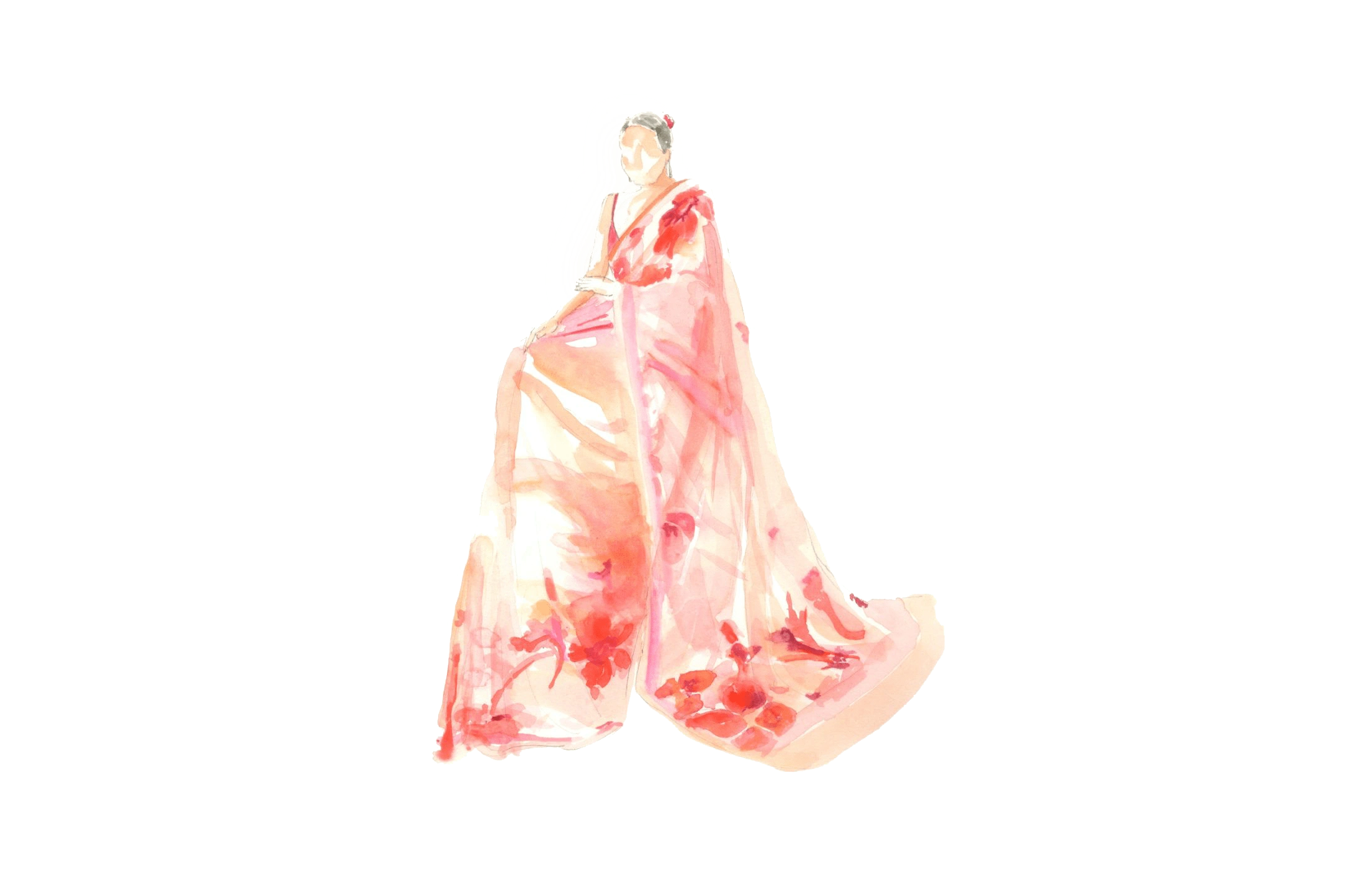 strawberry rose saree