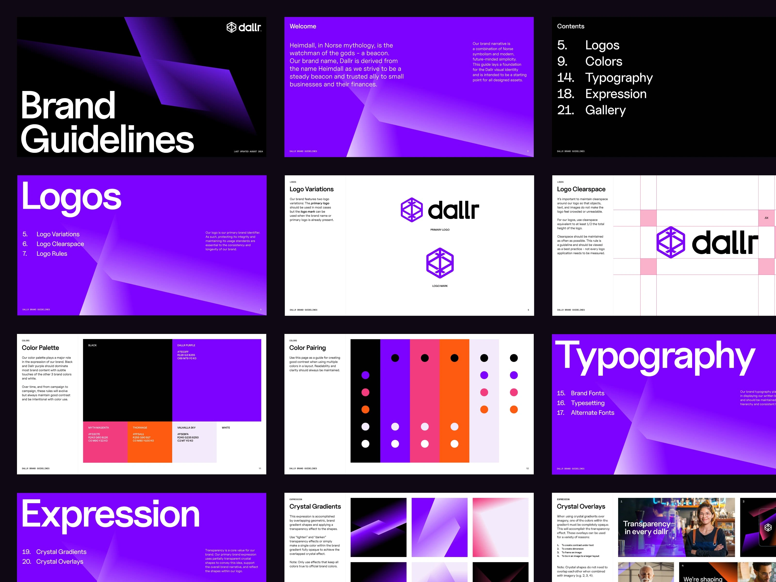 Dallr's brand guidelines help inform their team how to build and produce content for the brand.