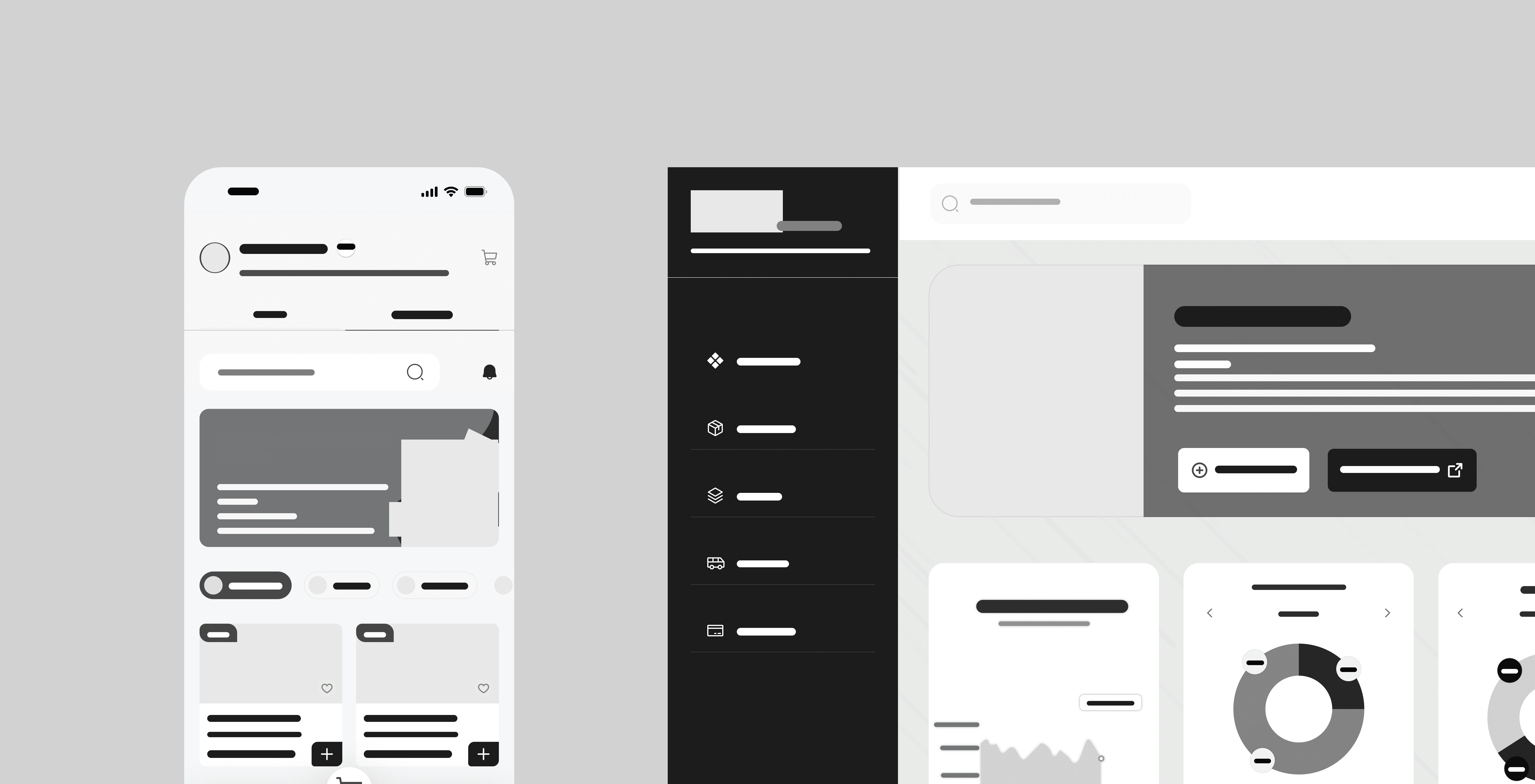 Wireframe for Mobile App and Dashboard