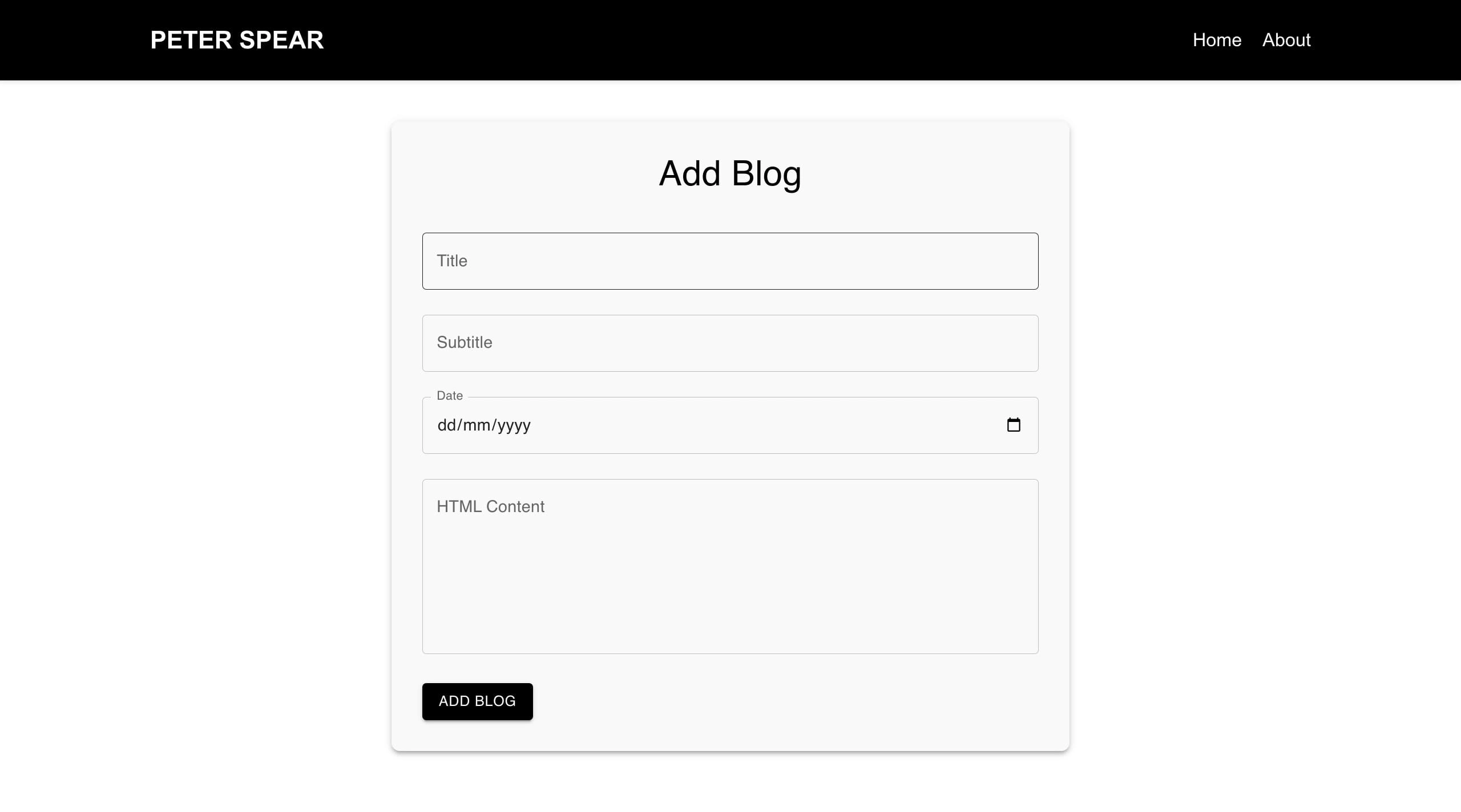 Admin Add blog page