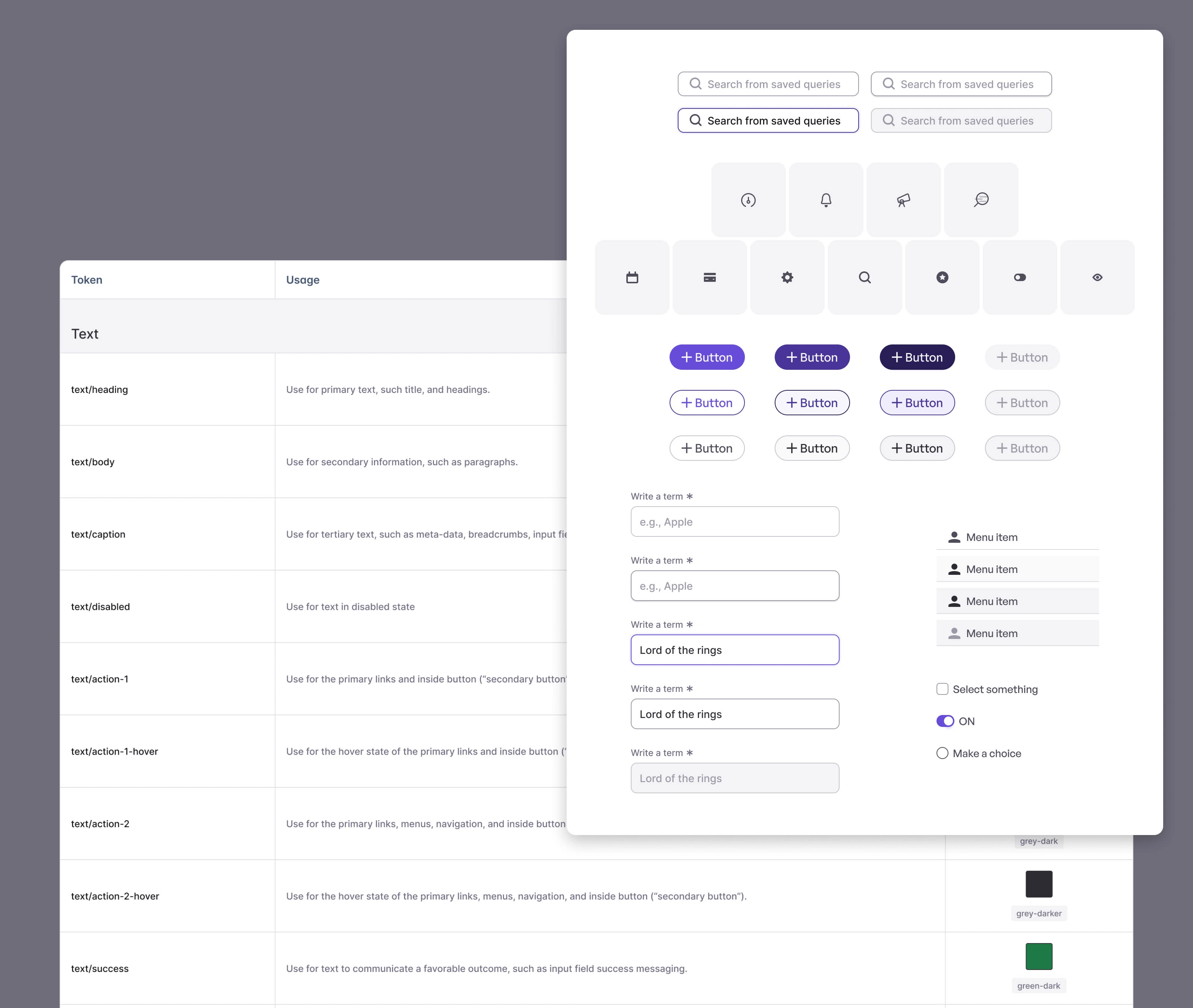 Design system - components and tokens