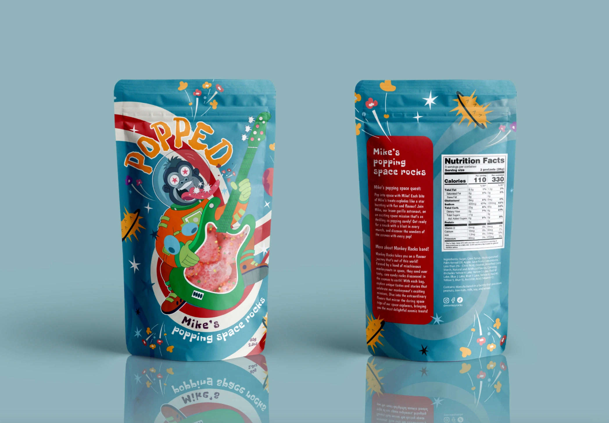 Brand Naming, Brand Strategy, Illustration & Packaging Design - packaging pouch design, 3D mockup