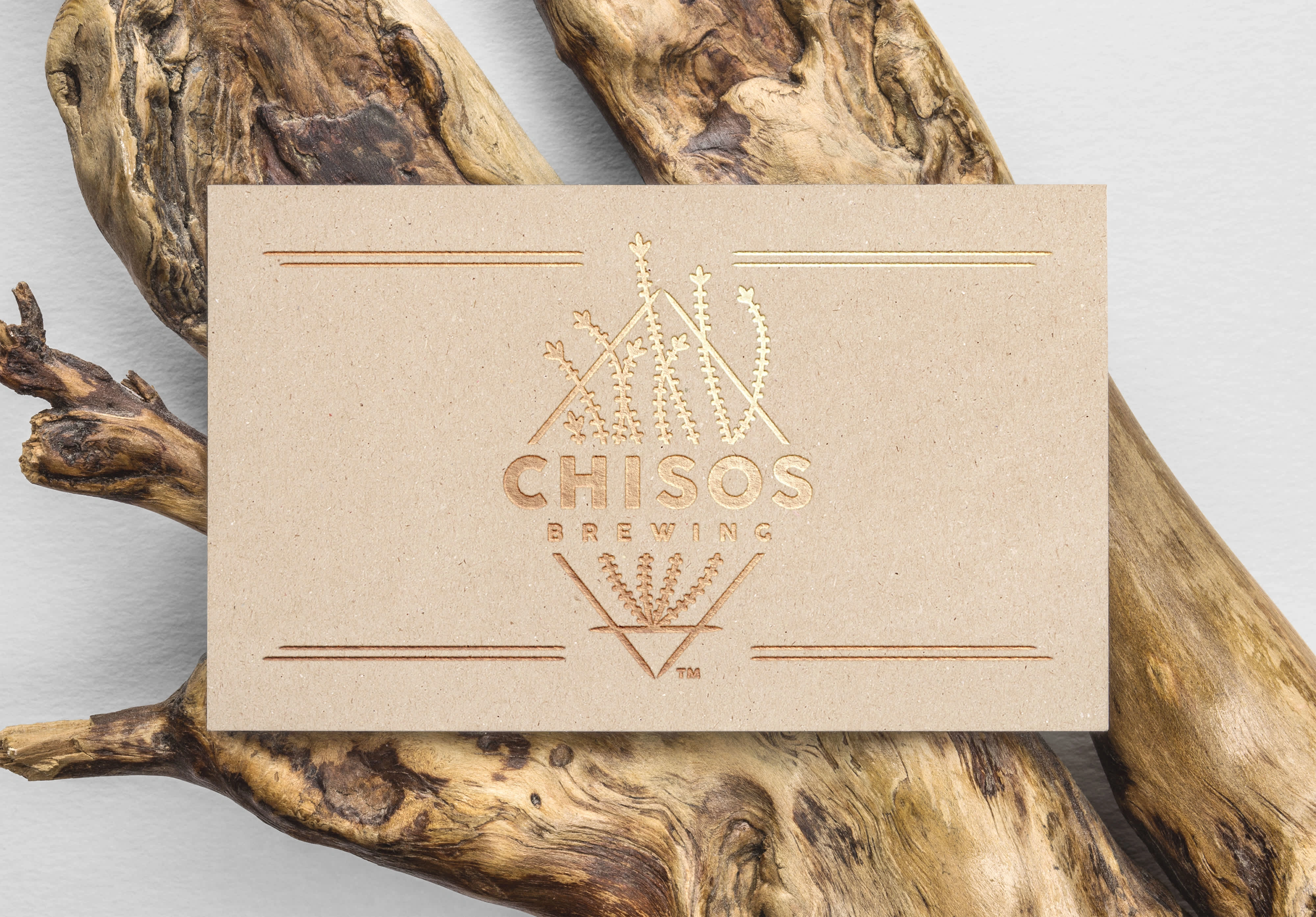 Chisos Brewing: Metallic Foil Stamped Business Cards