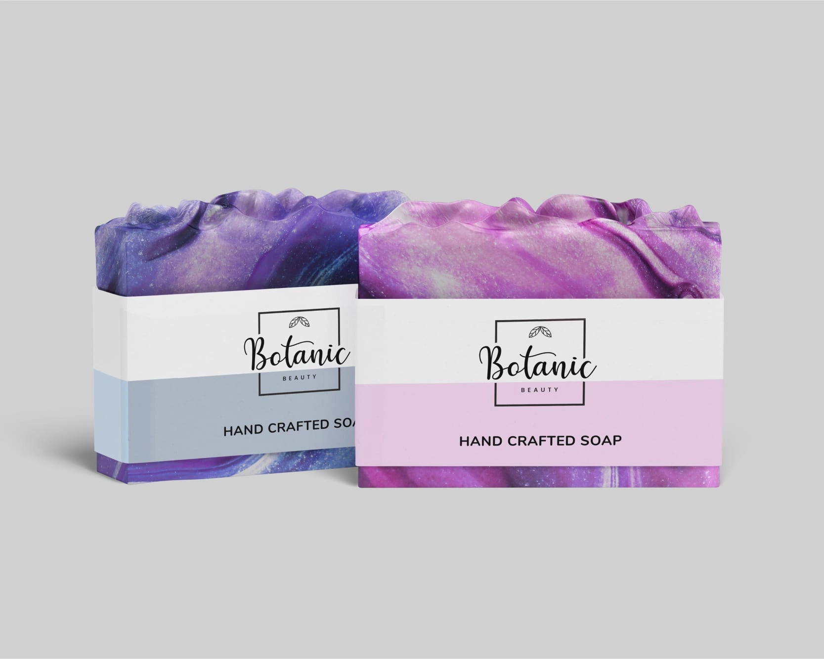 Handcrafted Soap Packaging: Beautifully designed artisan soap packaging for Botanic Beauty.